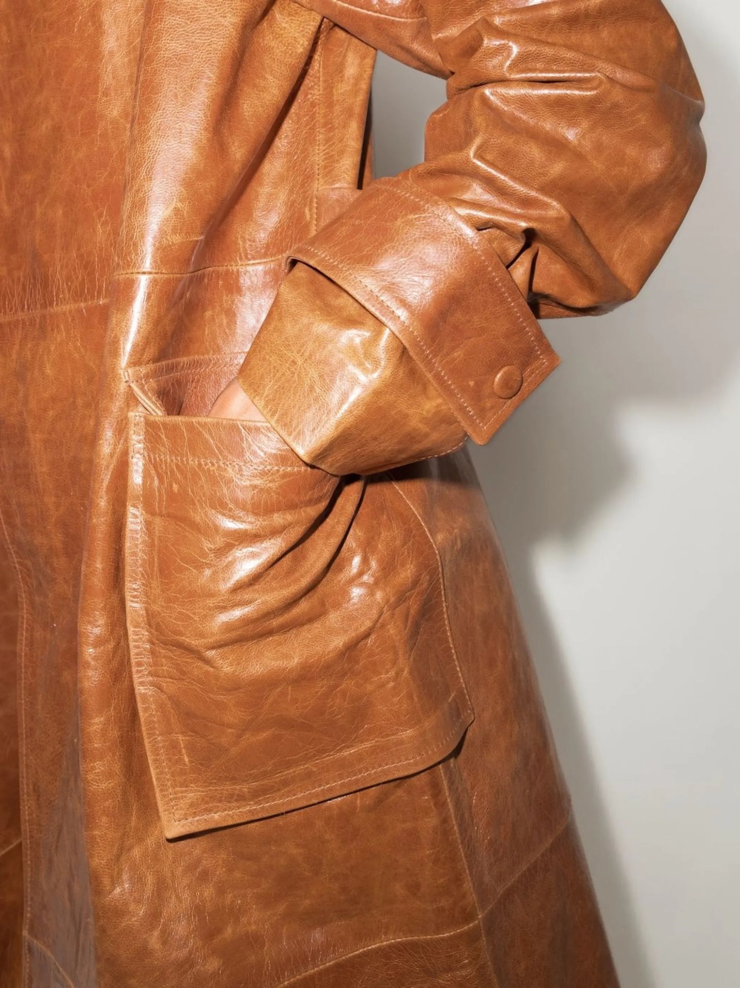 Idamo leather trench coat