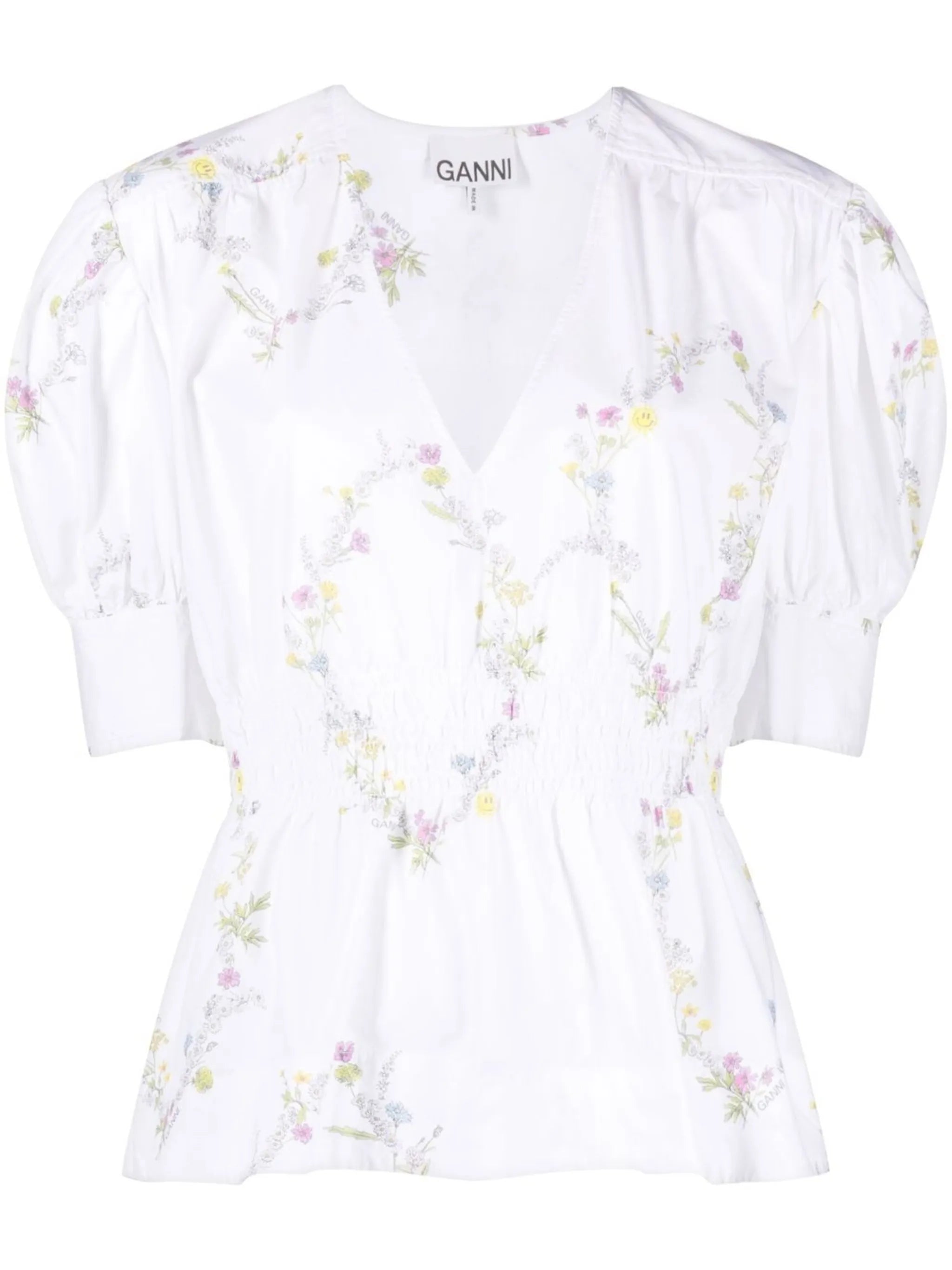 floral-print peplum blouse
