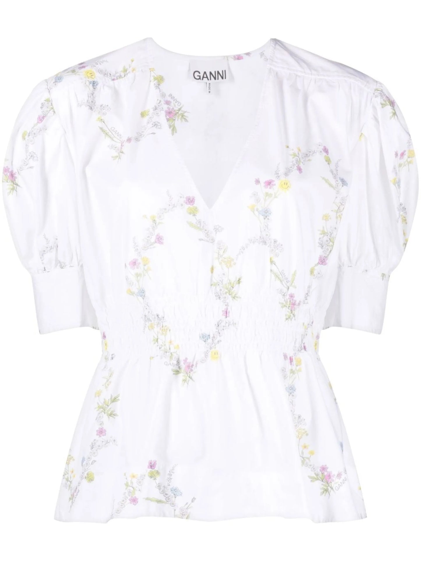 floral-print peplum blouse