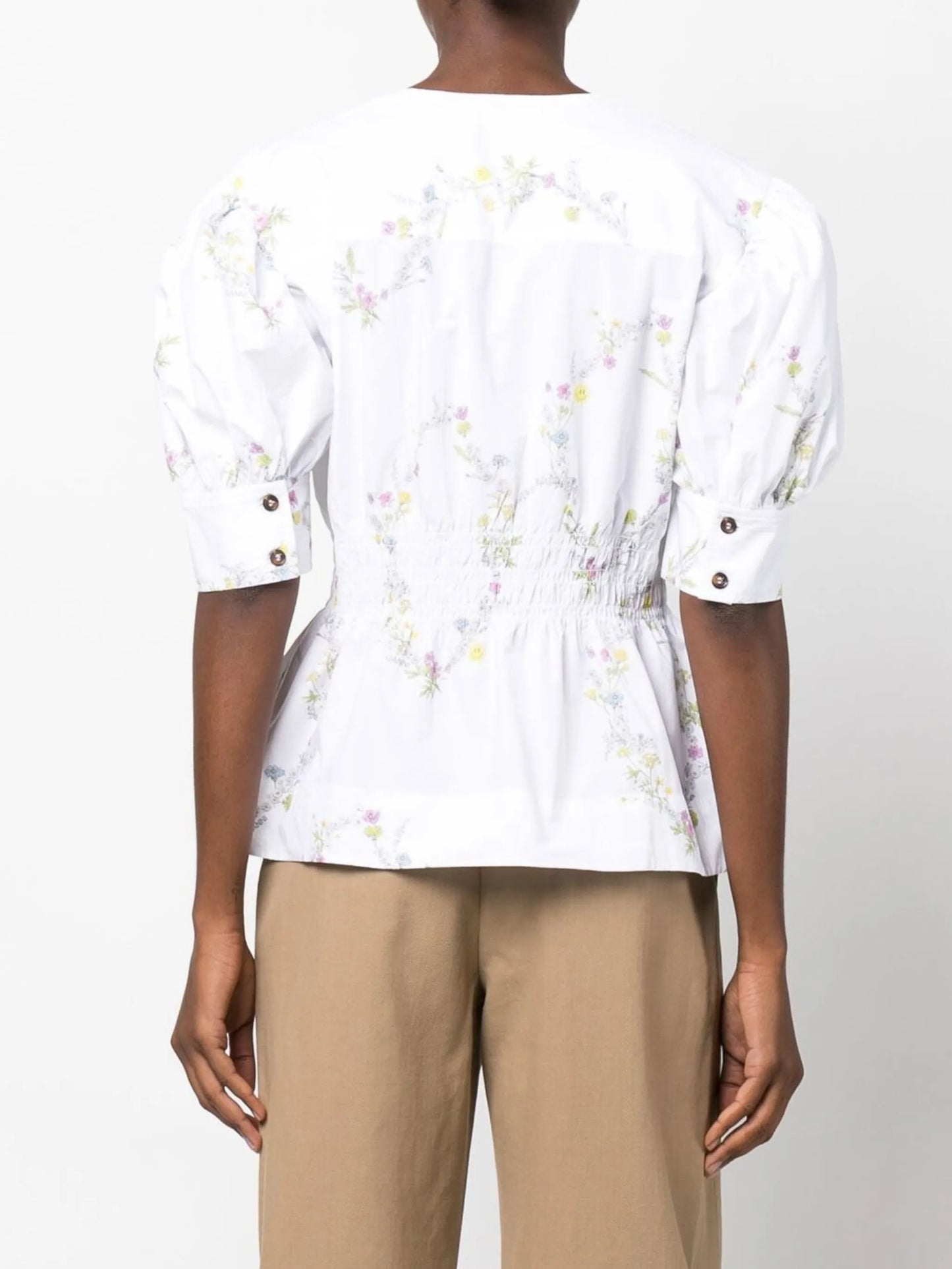 floral-print peplum blouse