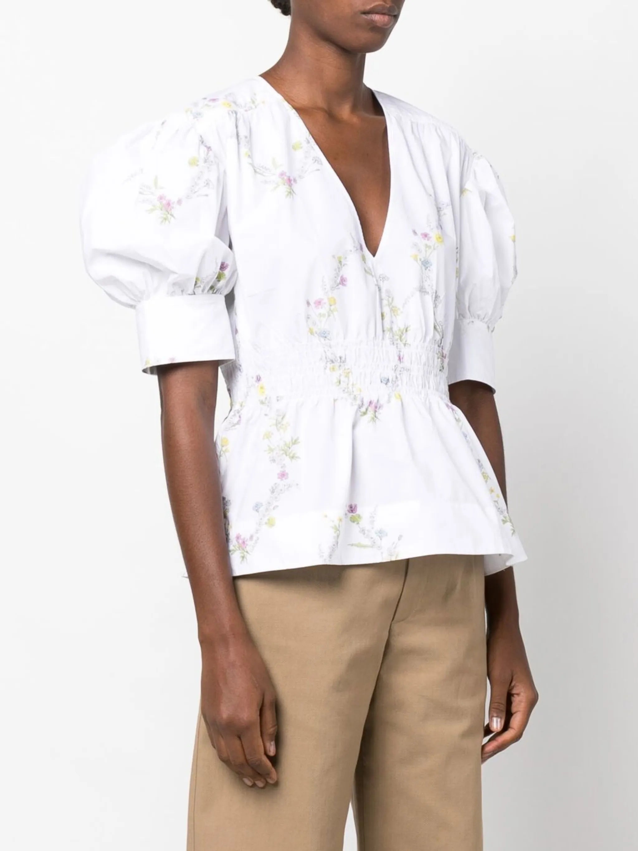 floral-print peplum blouse