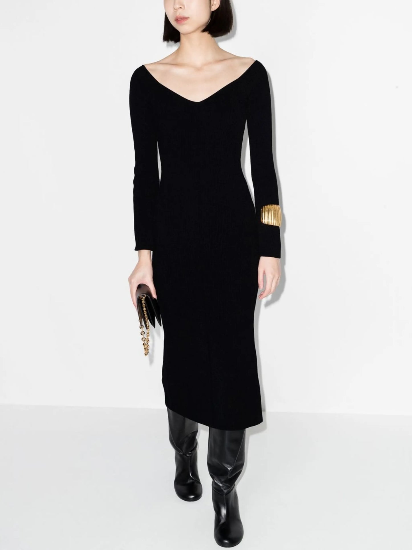 The Pia ribbed-knit midi dress