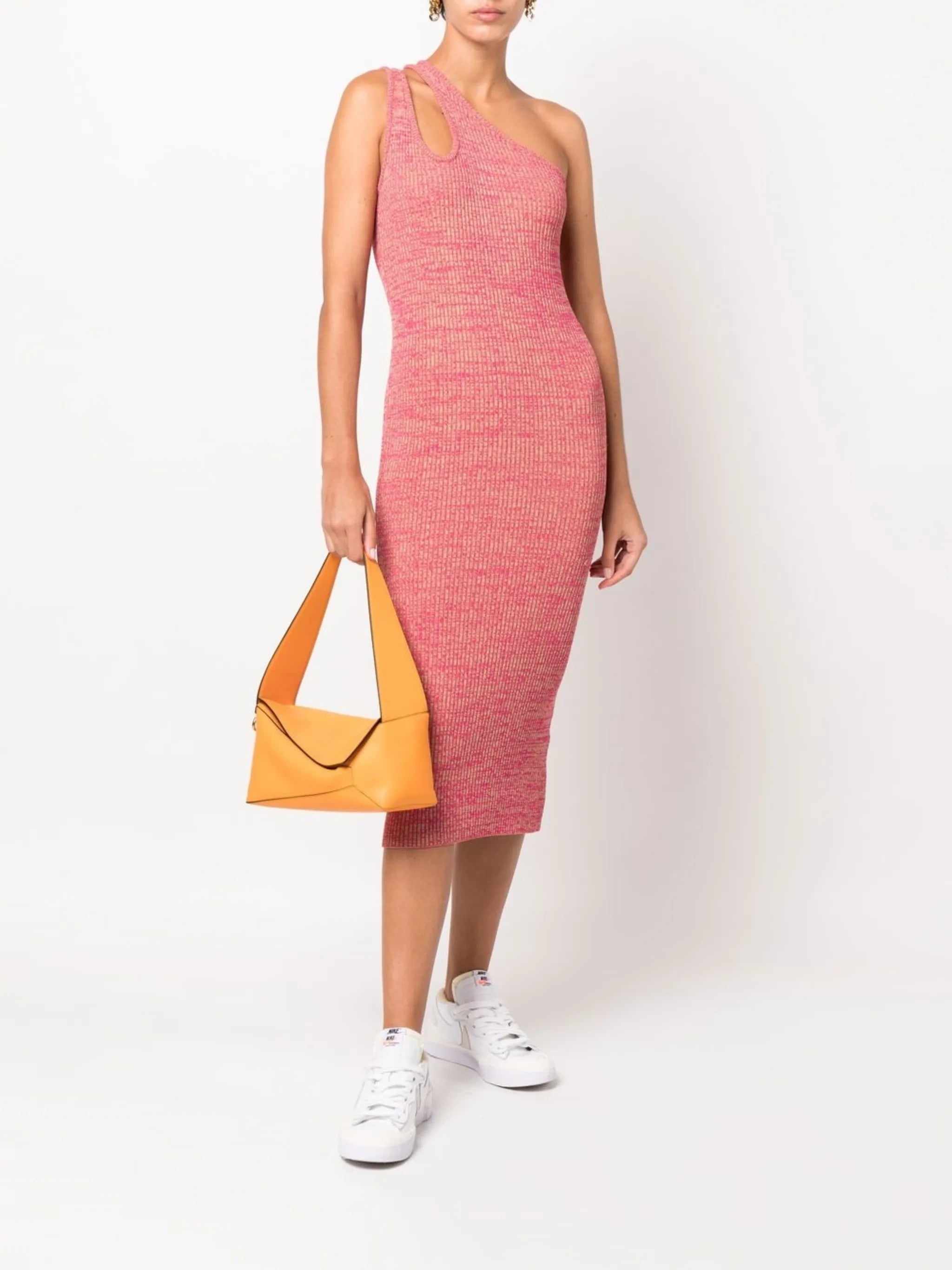 Mila one-shoulder knitted dress