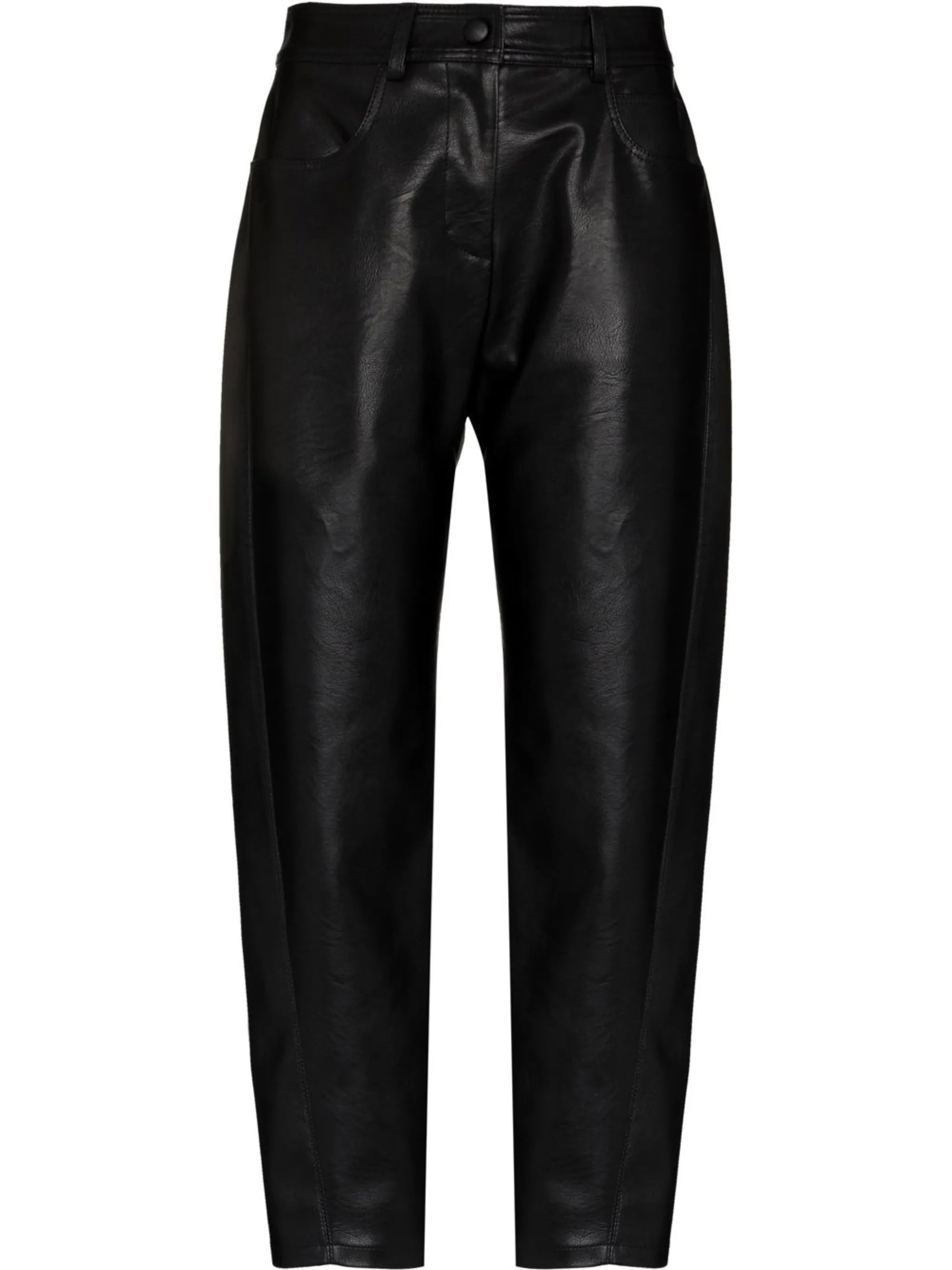straight-leg faux-leather trousers