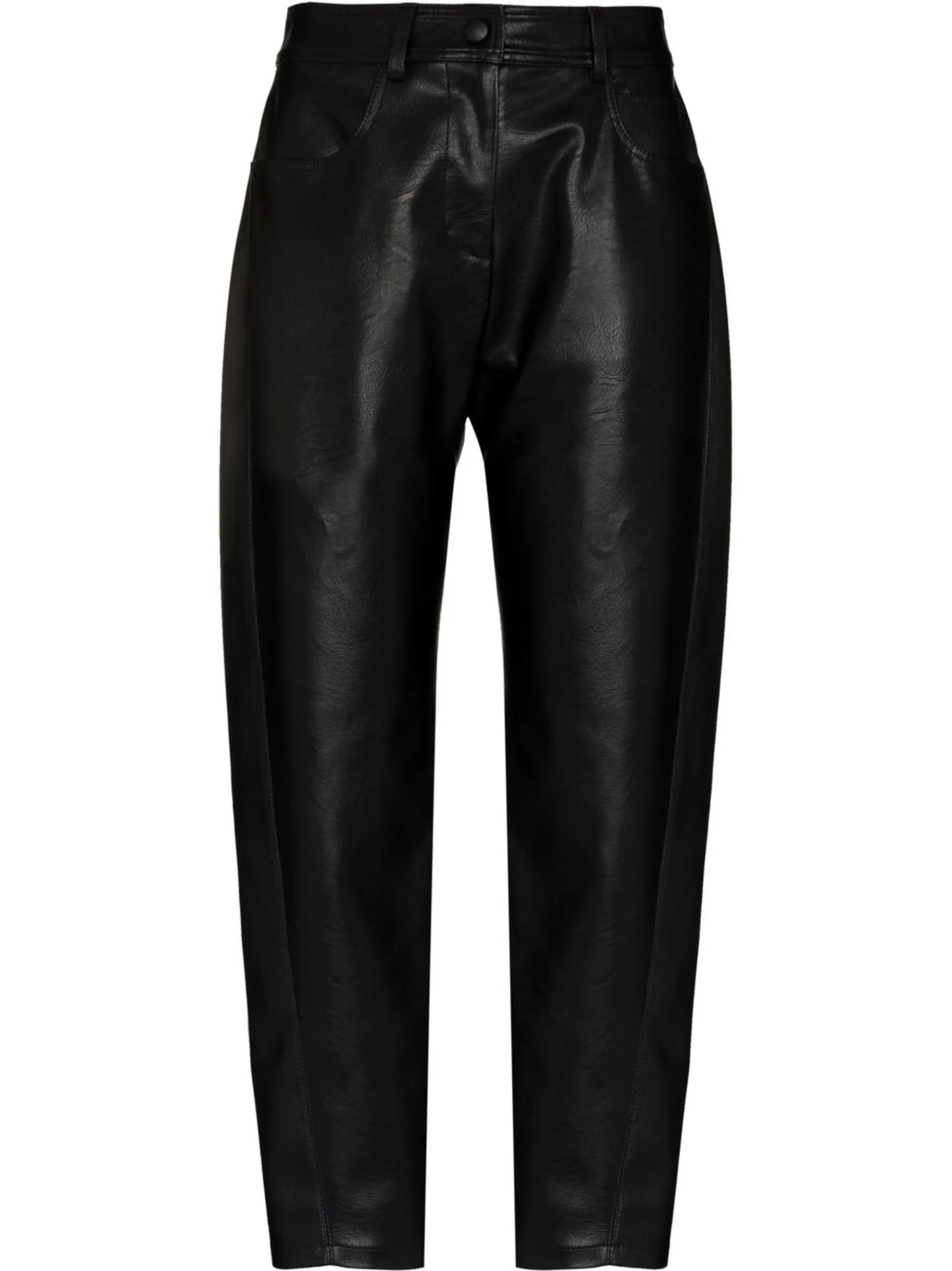 straight-leg faux-leather trousers