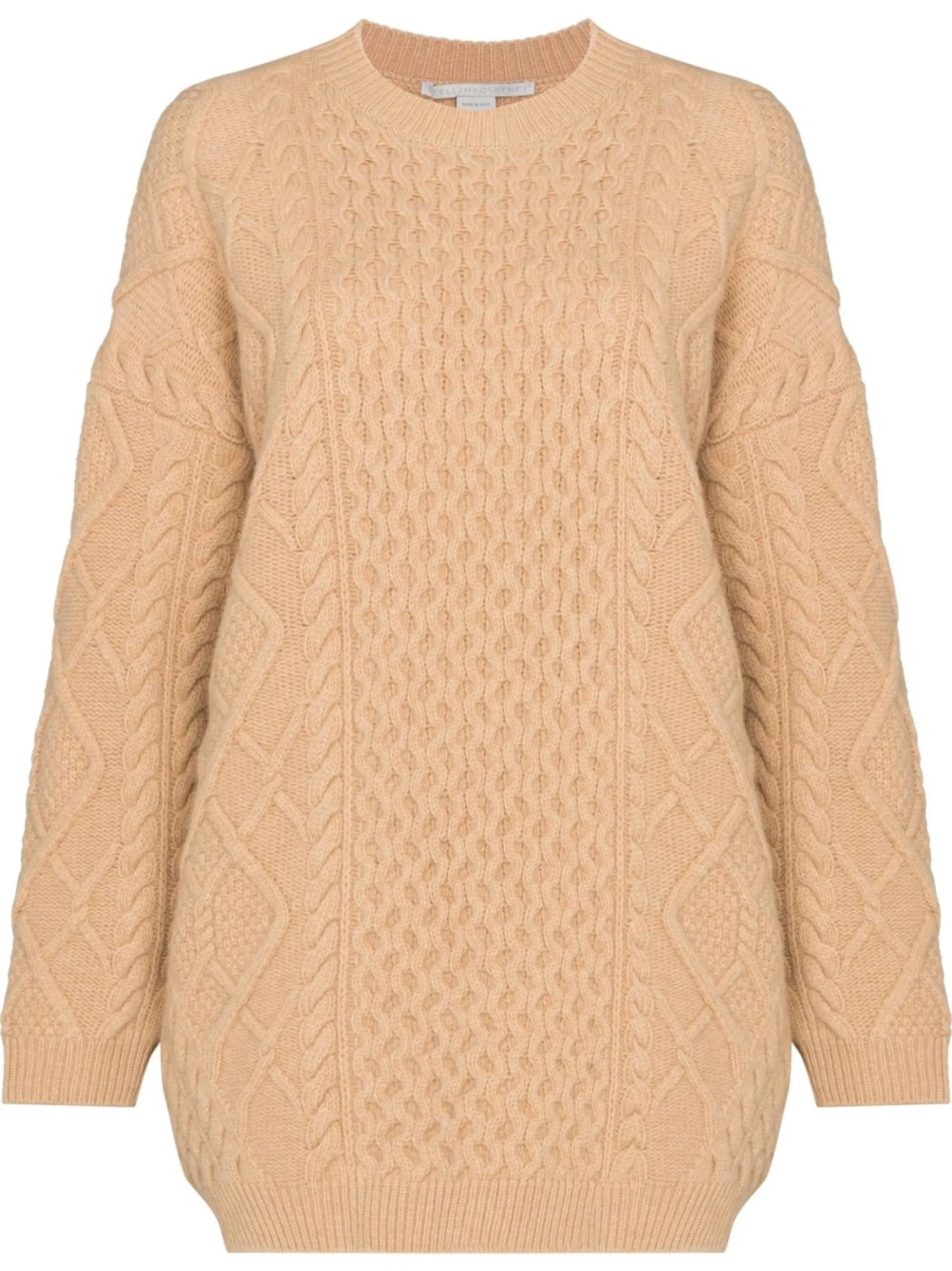 Aran-knit oversized jumper