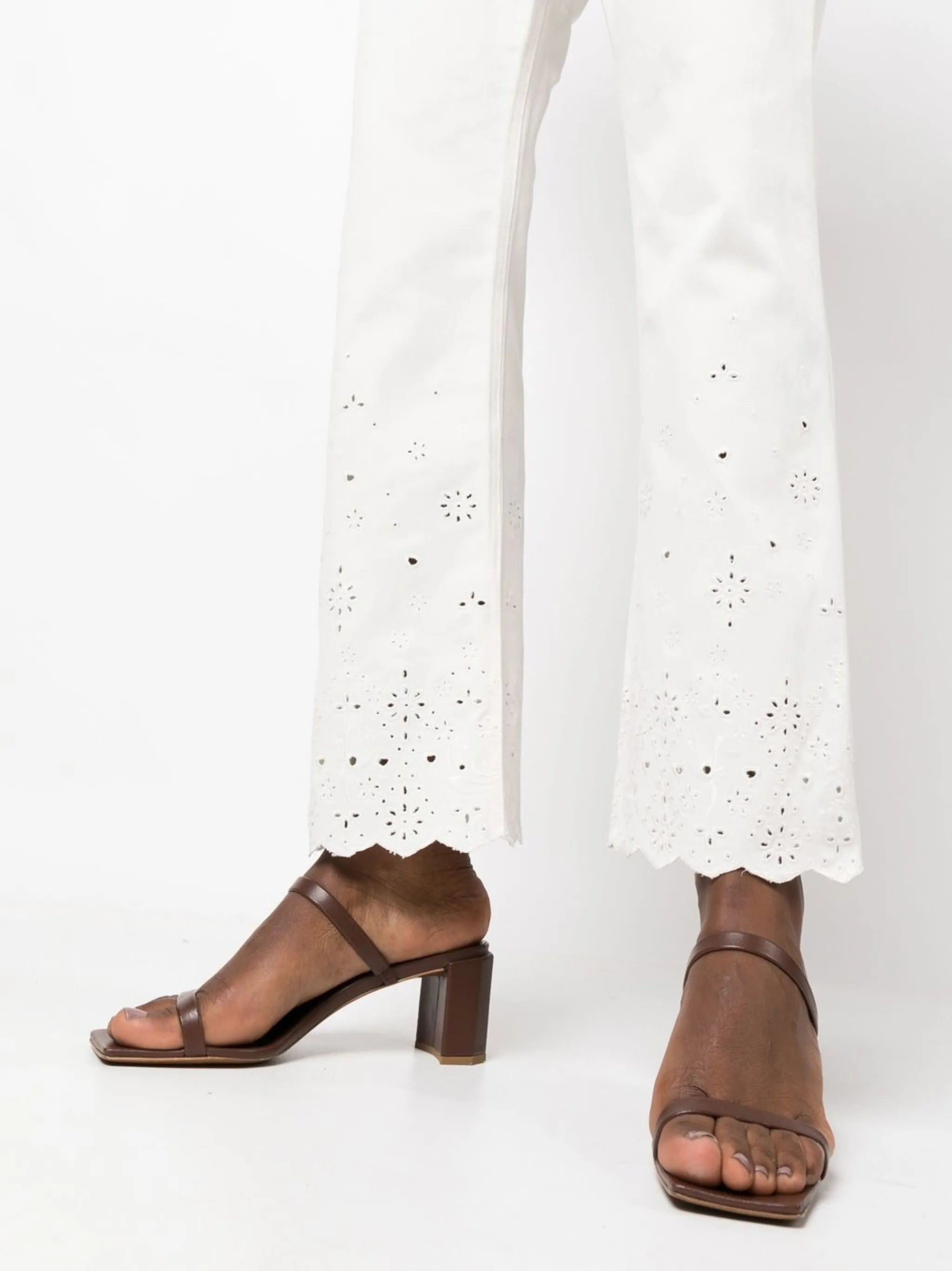 Noemie eyelet-embroidered straight jeans