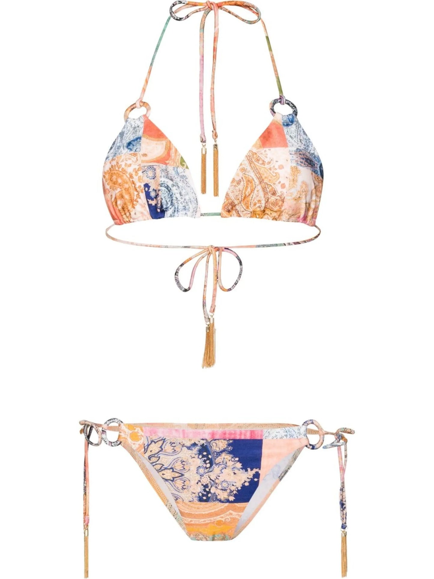 paisley print triangle bikini