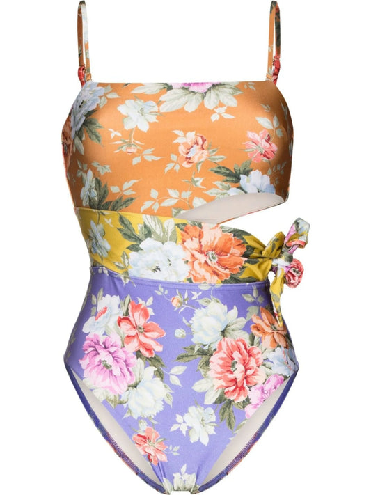 Andie floral-print spliced scarf swimsuit
