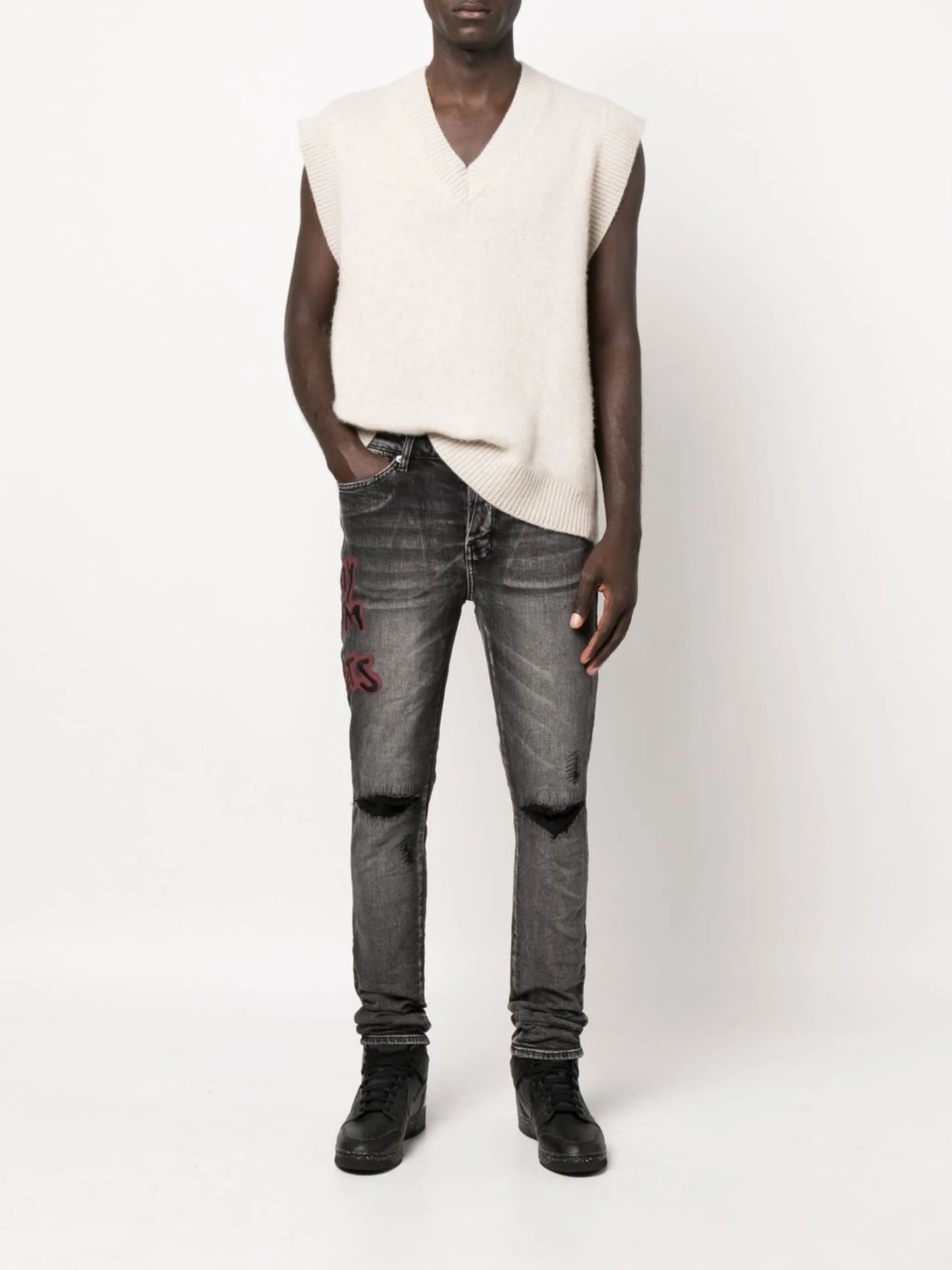 spray-paint Van Winkle skinny jeans