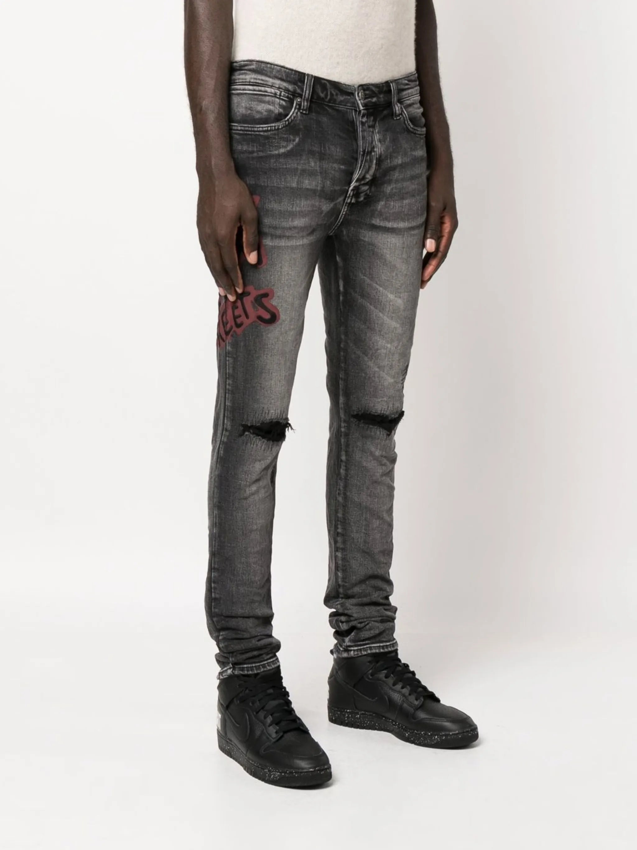 spray-paint Van Winkle skinny jeans