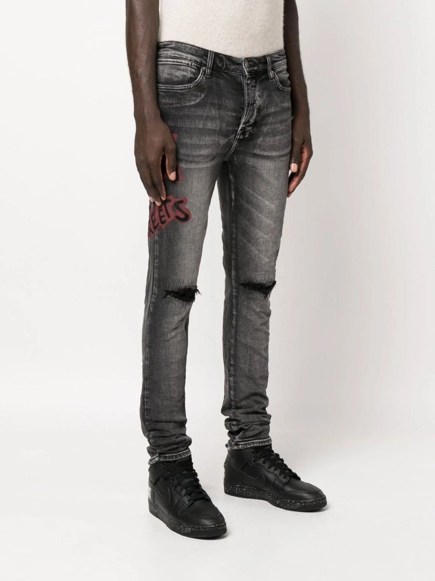 spray-paint Van Winkle skinny jeans