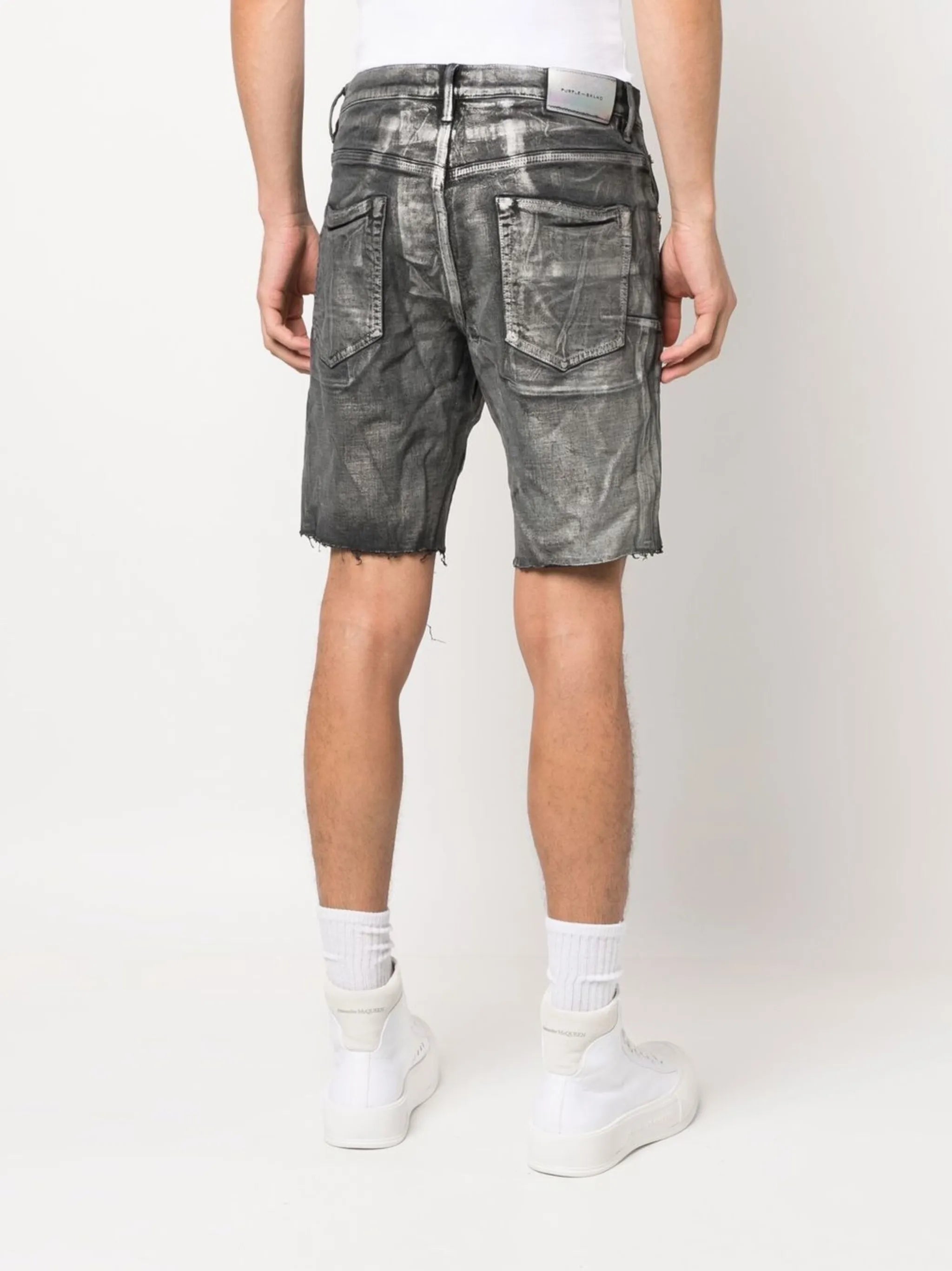 mid-rise denim shorts