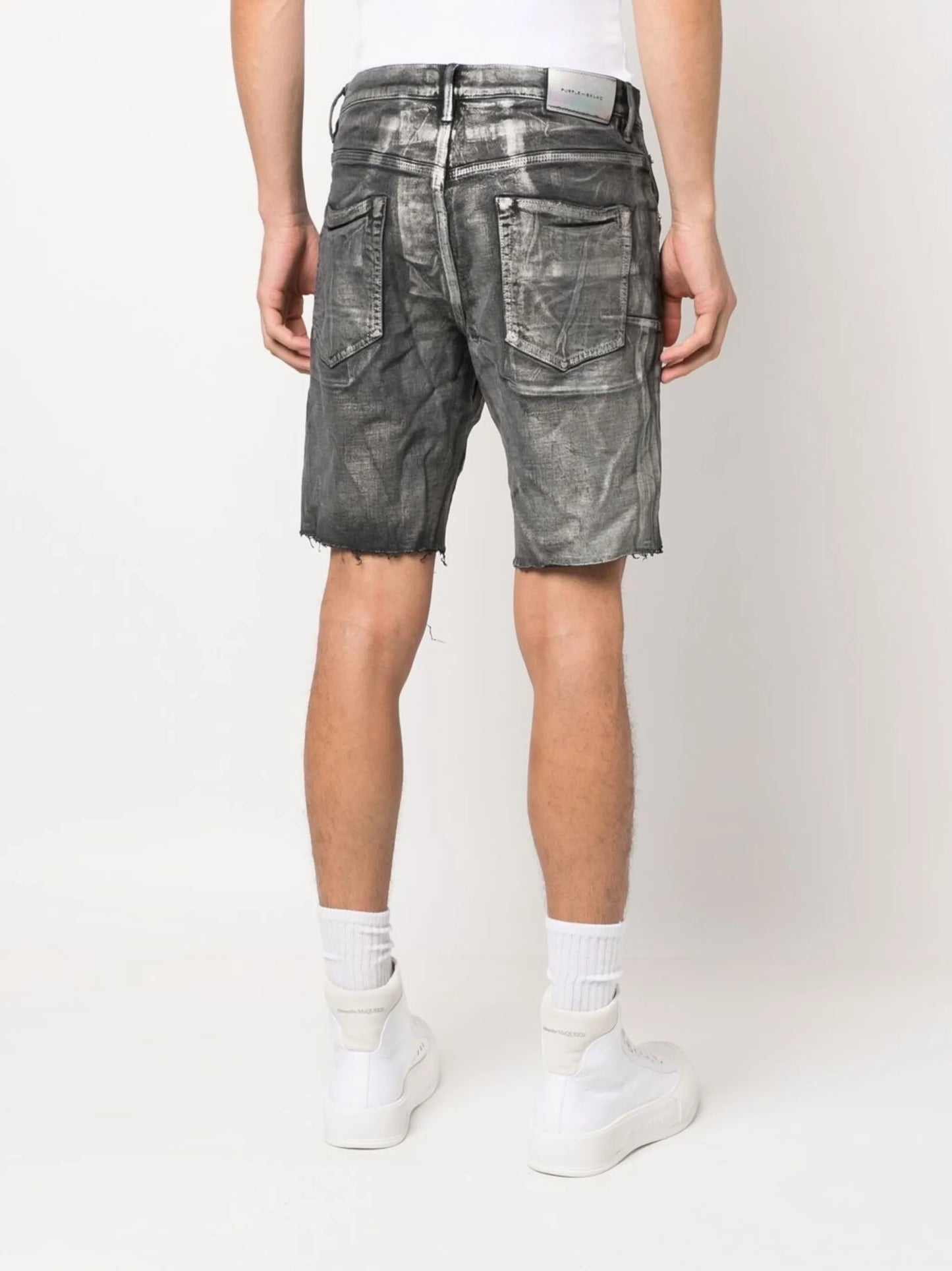 mid-rise denim shorts