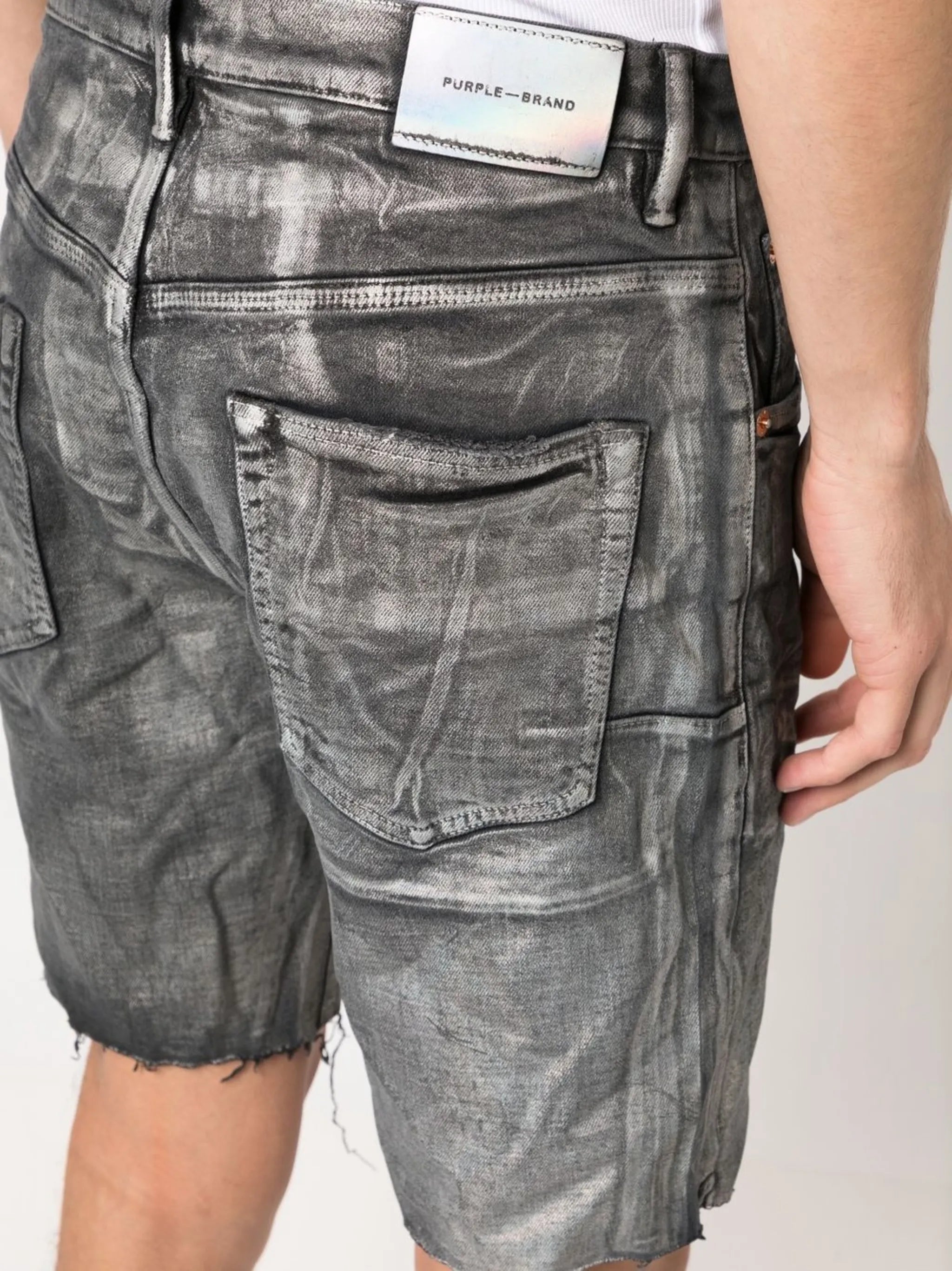mid-rise denim shorts