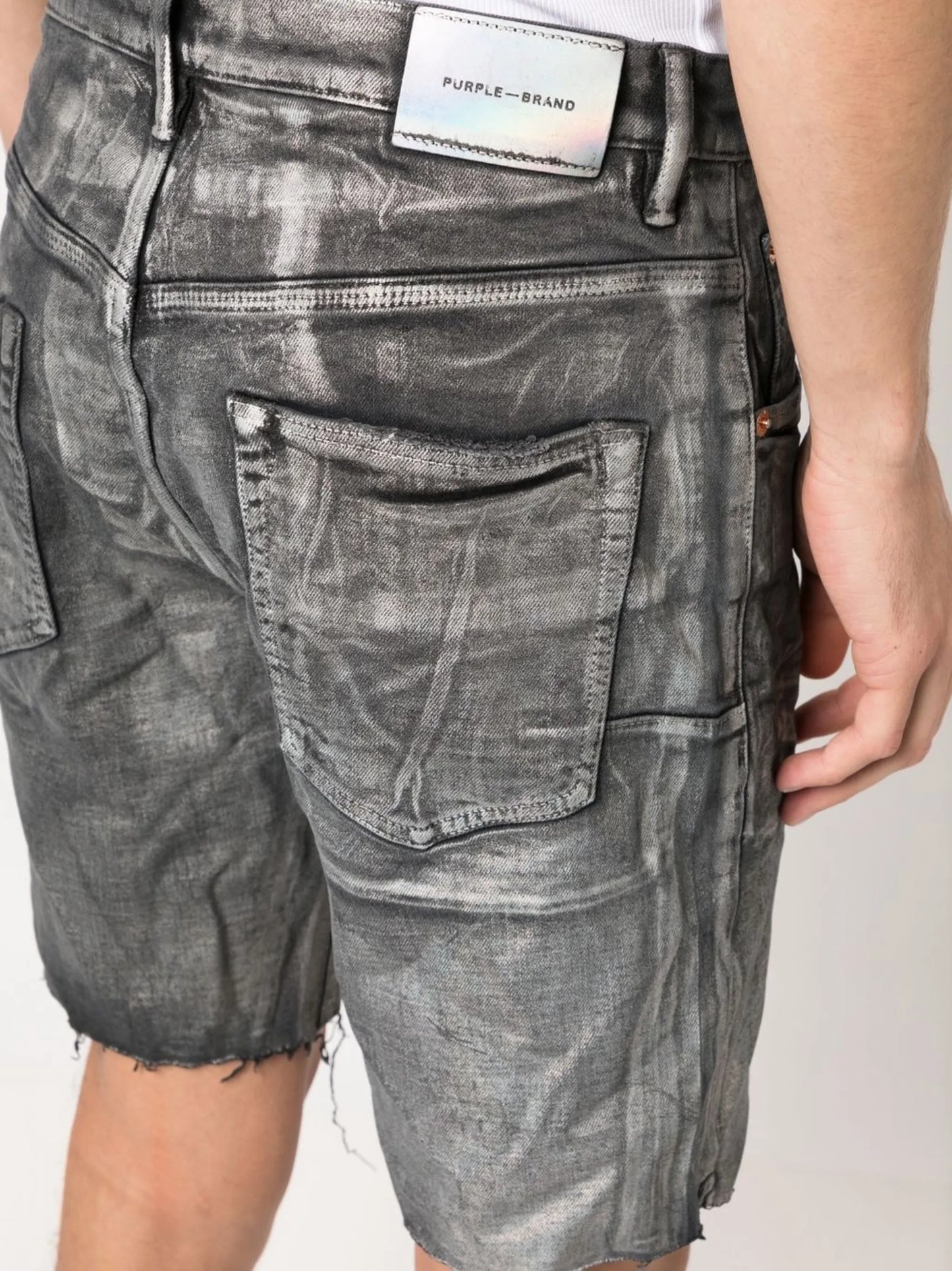 mid-rise denim shorts