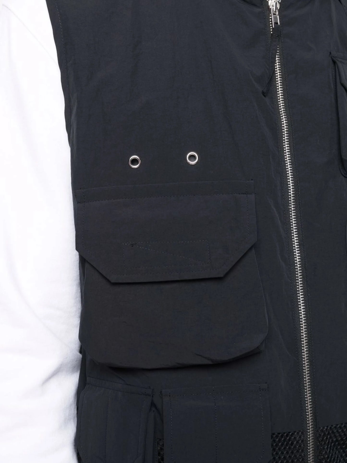 mesh-panel gilet jacket