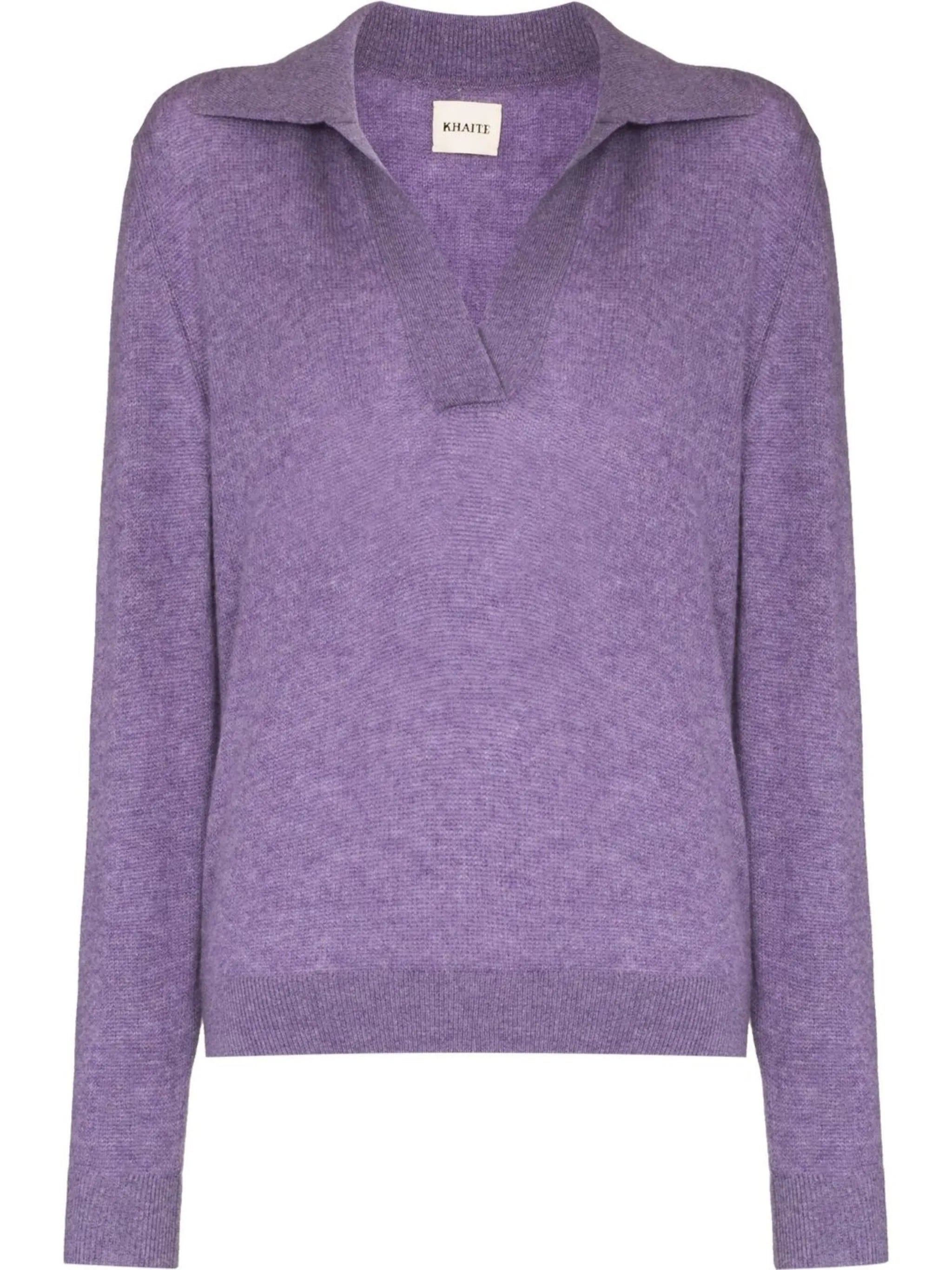 Jo polo-collar V-neck sweater