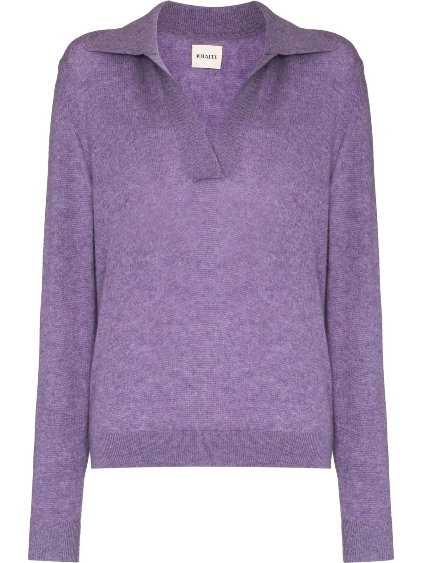 Jo polo-collar V-neck sweater