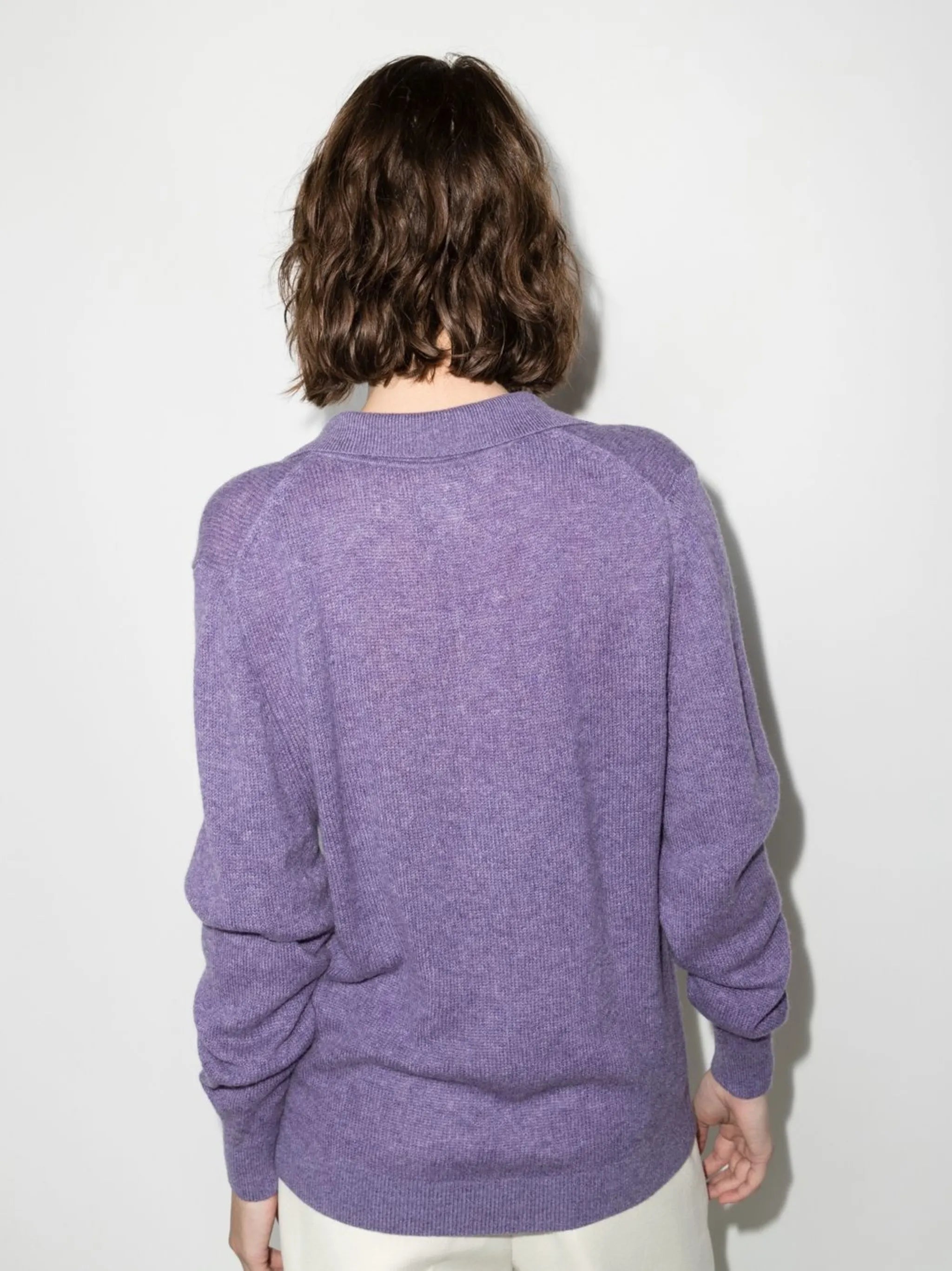 Jo polo-collar V-neck sweater