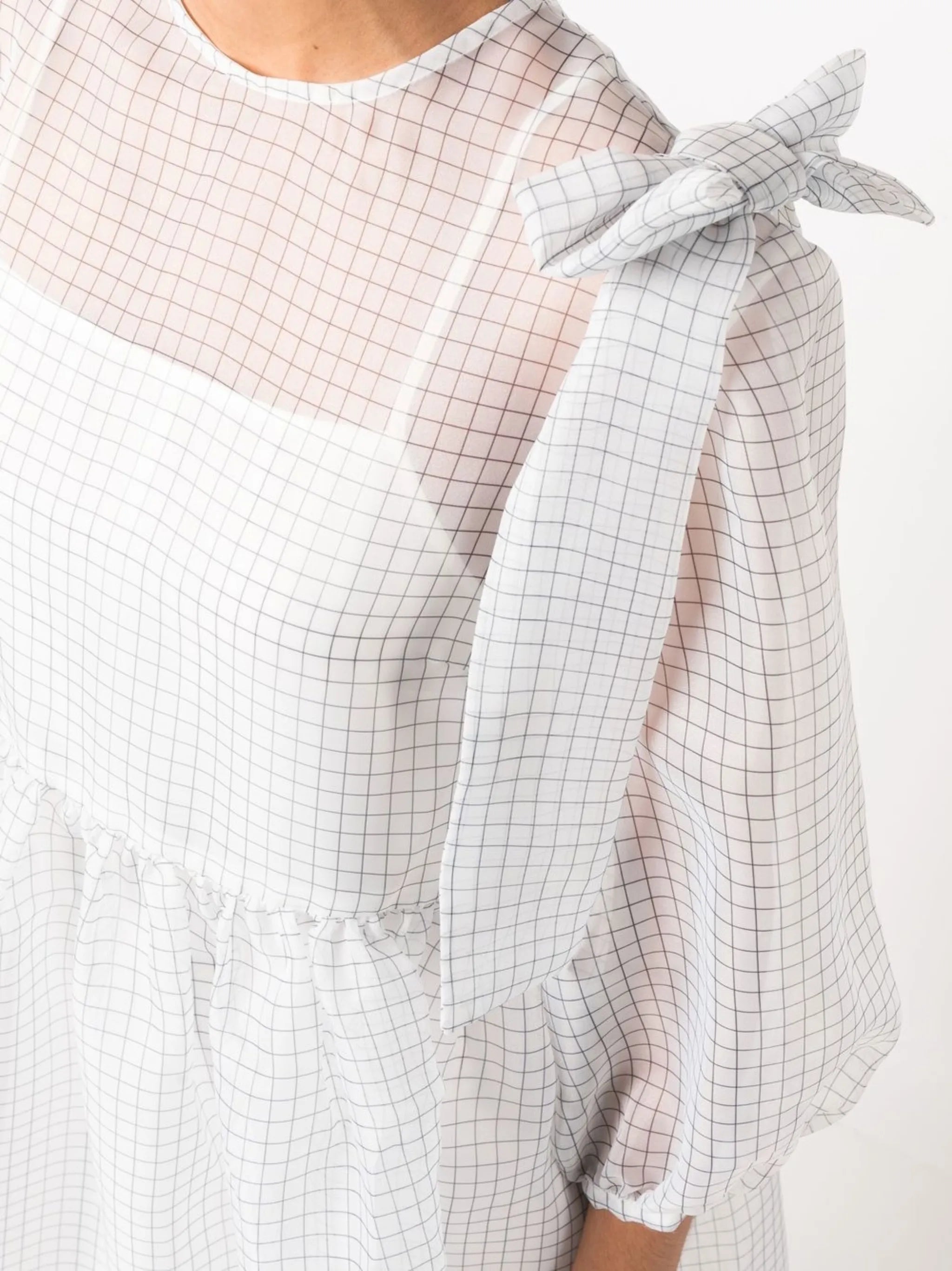 bow-detail short-sleeve dress