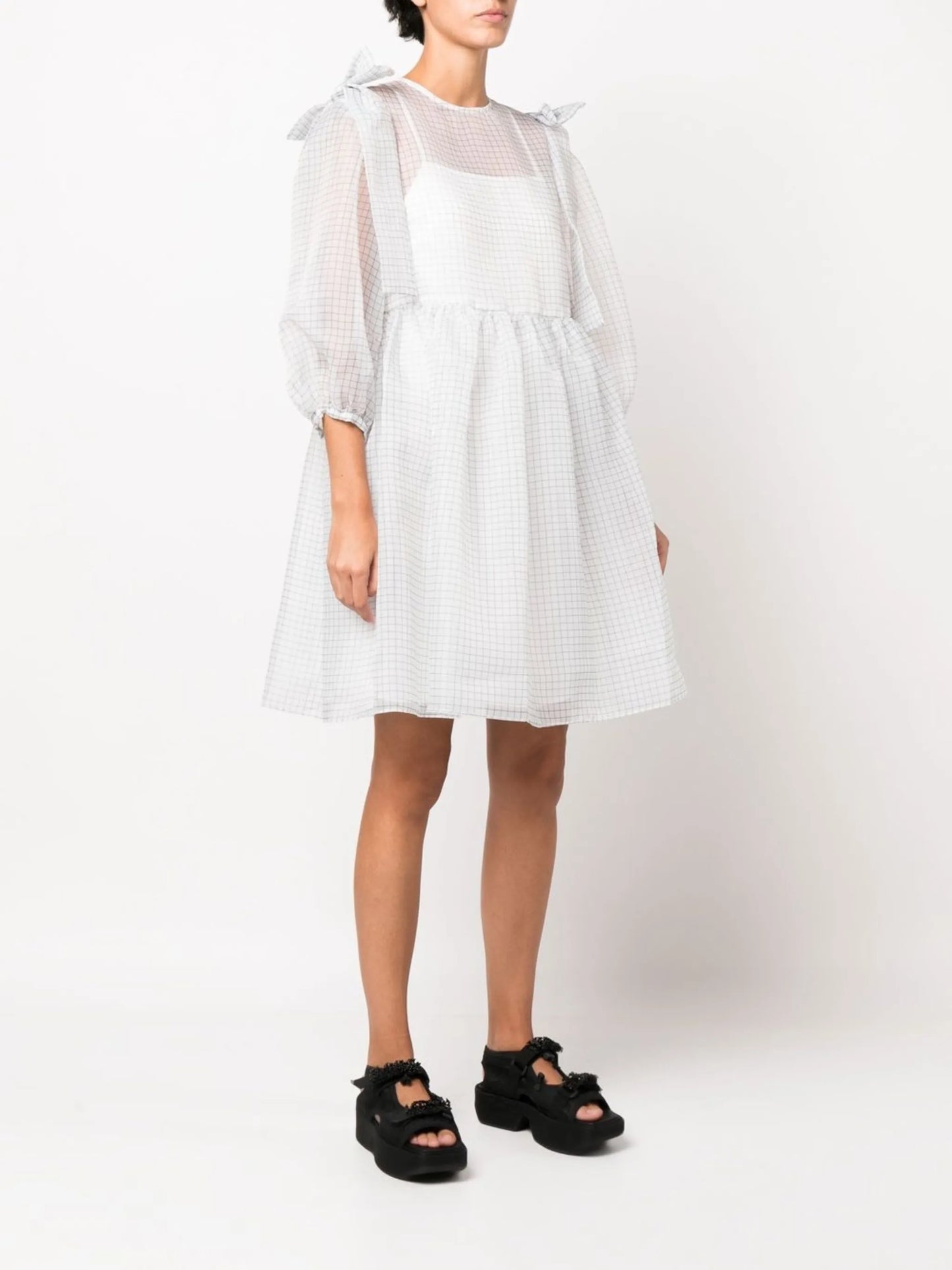 bow-detail short-sleeve dress
