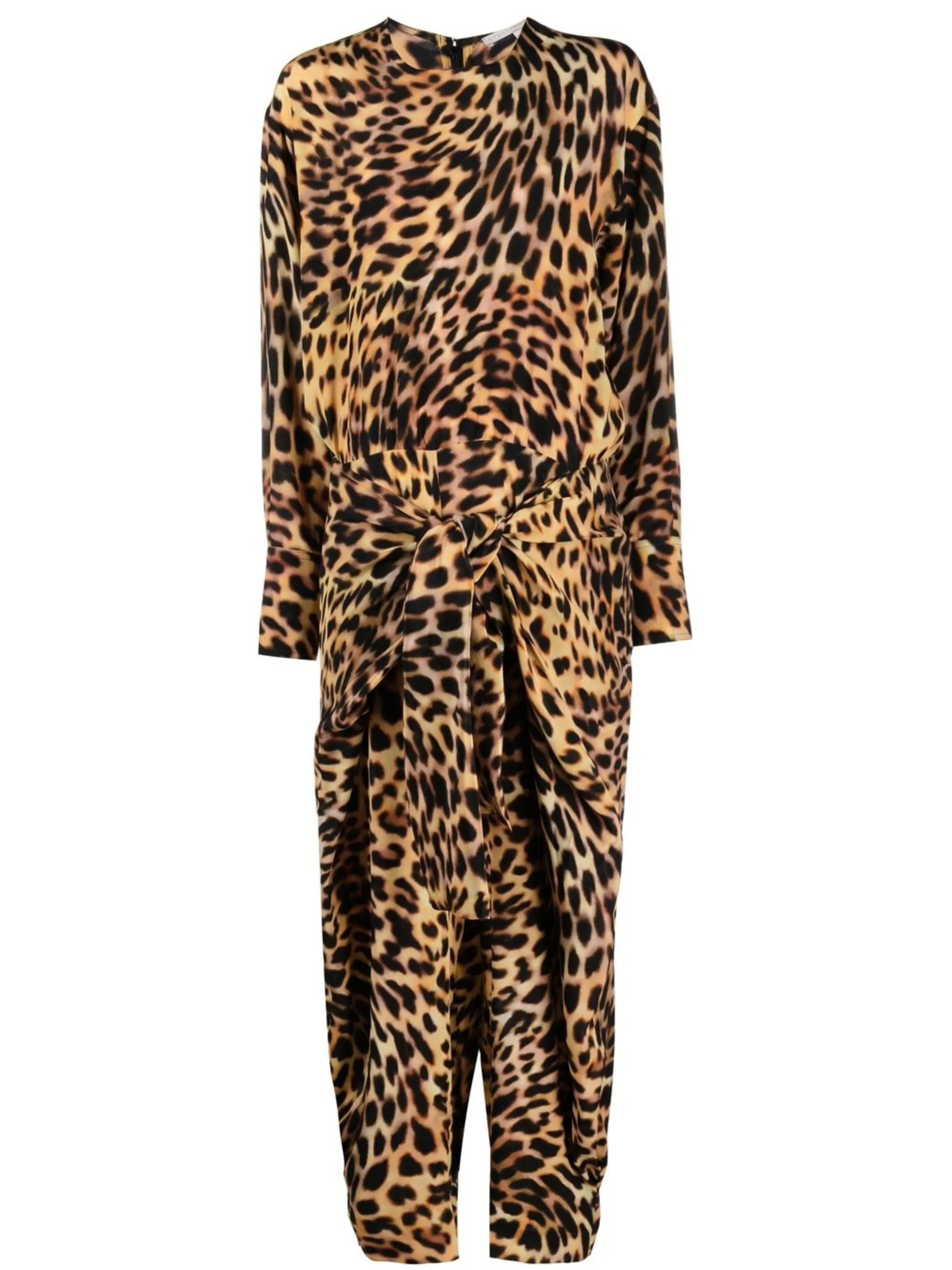 cheetah-print silk jumpsuit
