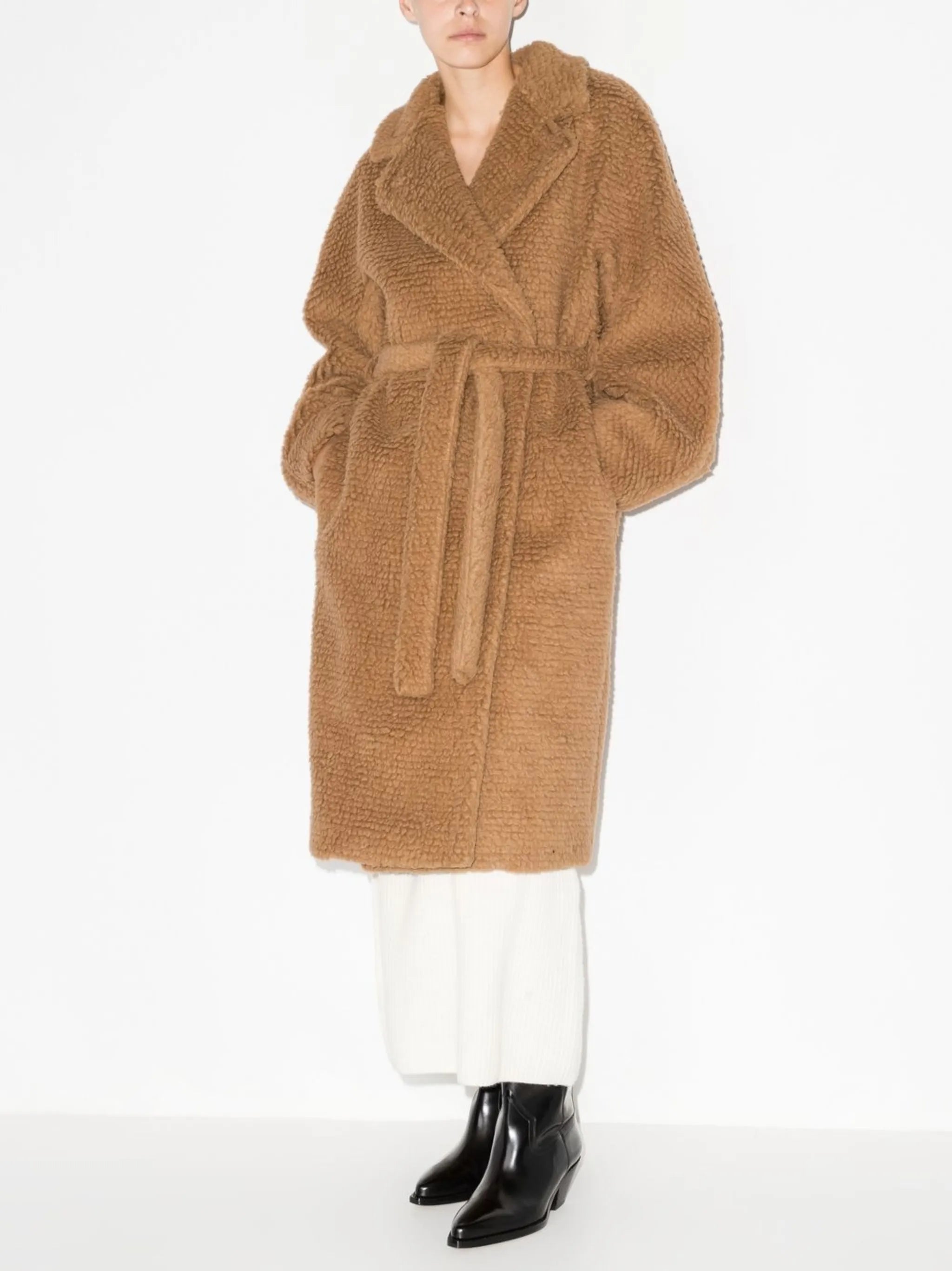 belted teddy coat