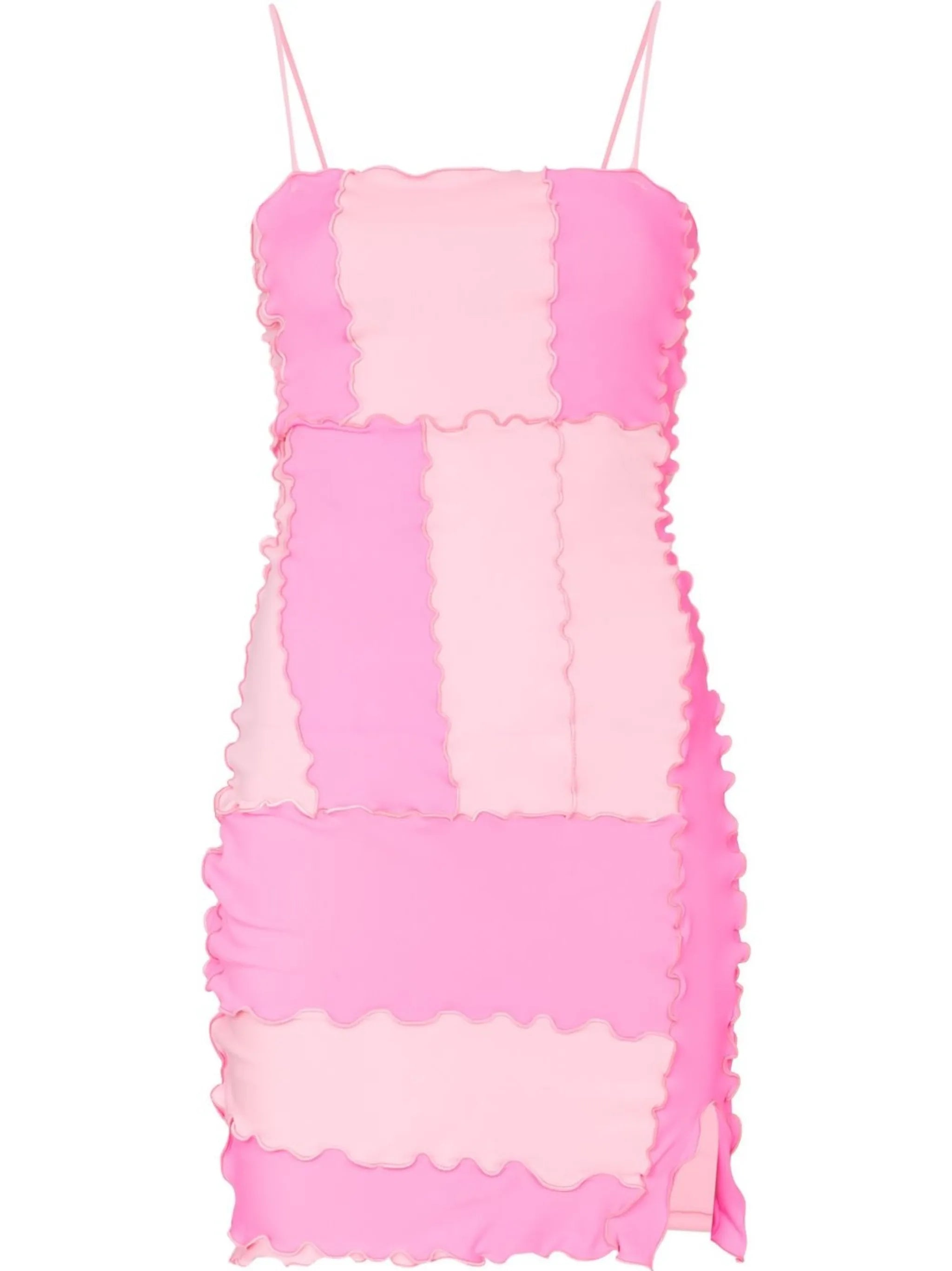 ruched patchwork mini dress
