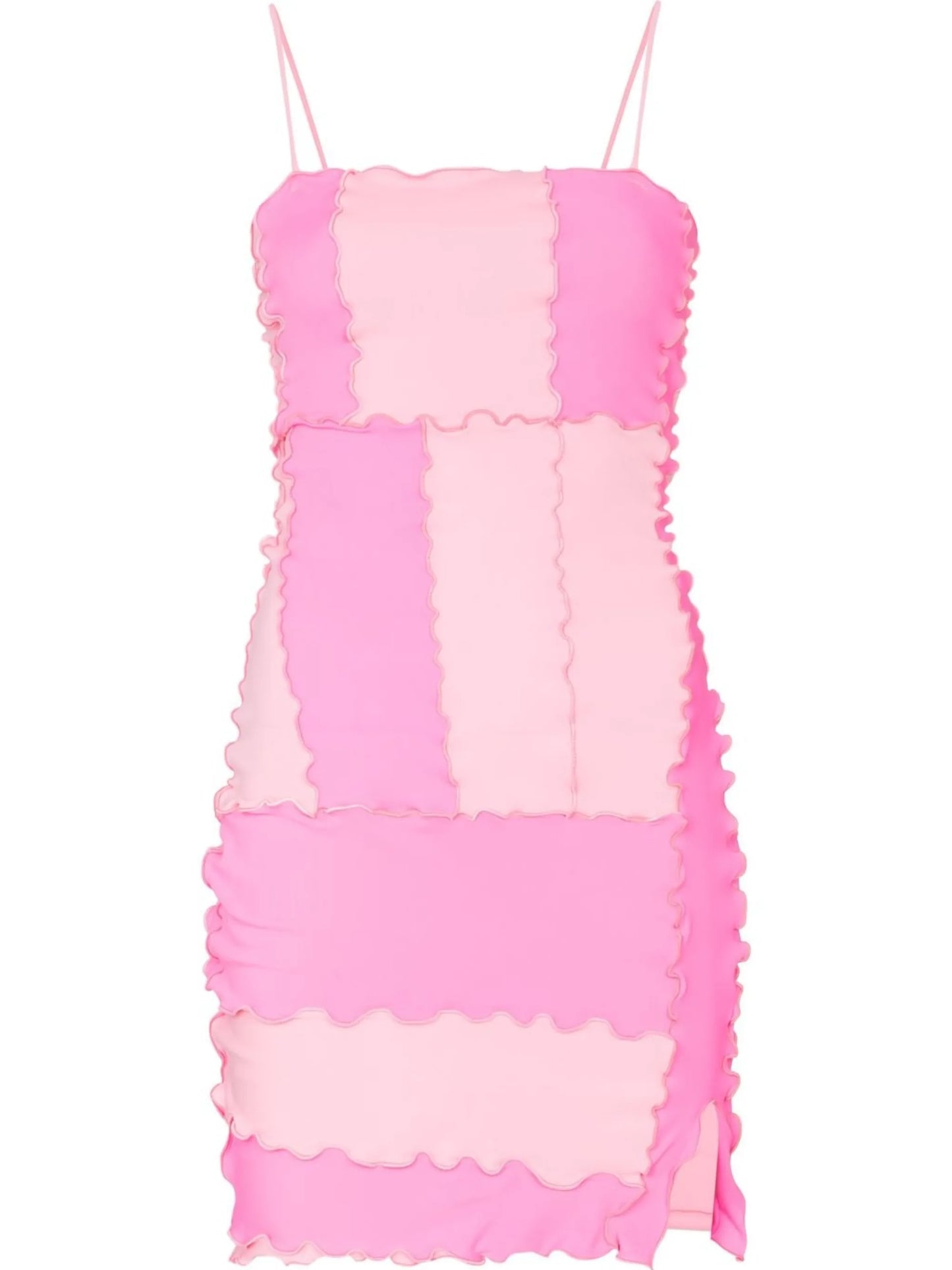 ruched patchwork mini dress