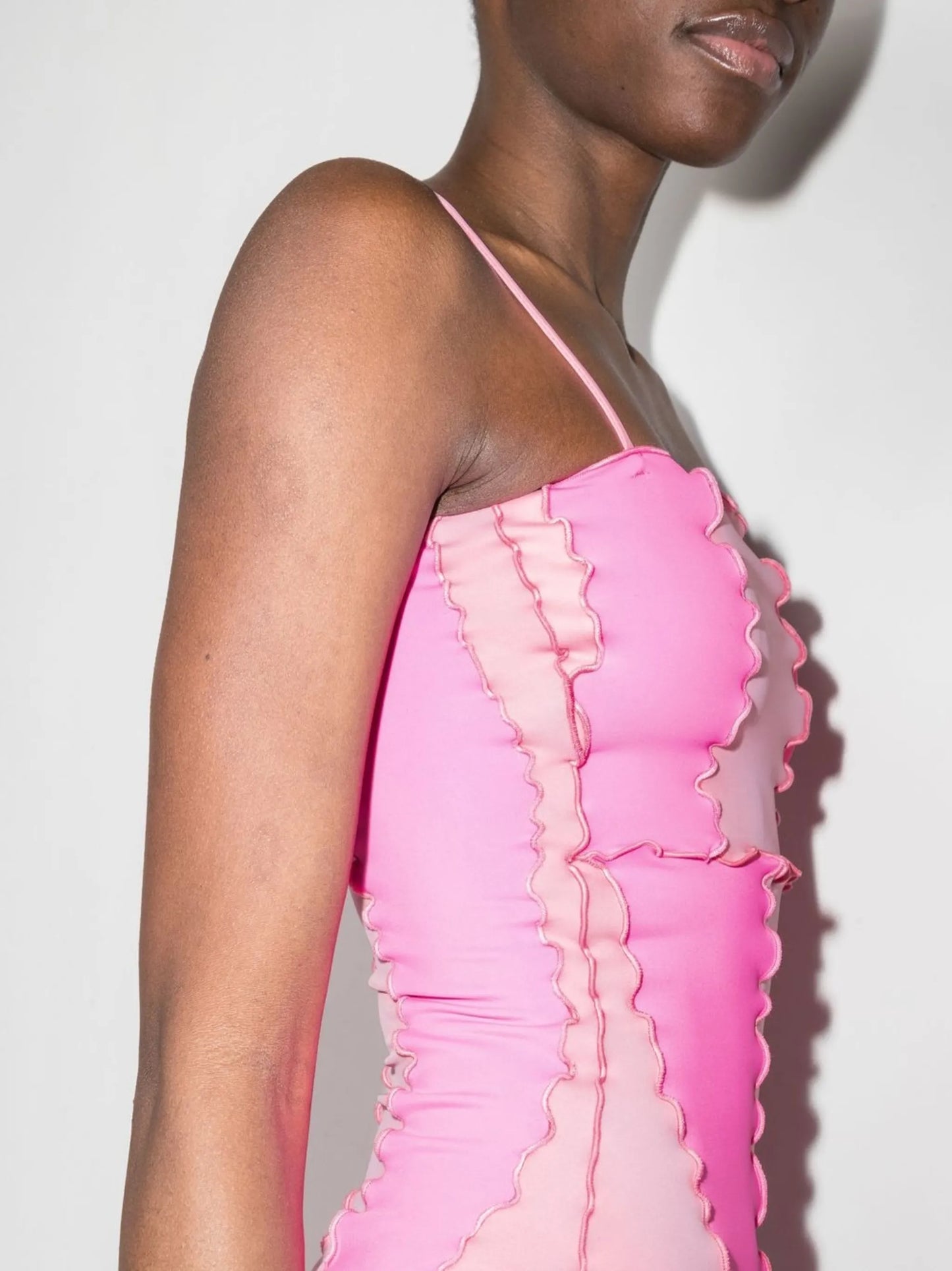 ruched patchwork mini dress