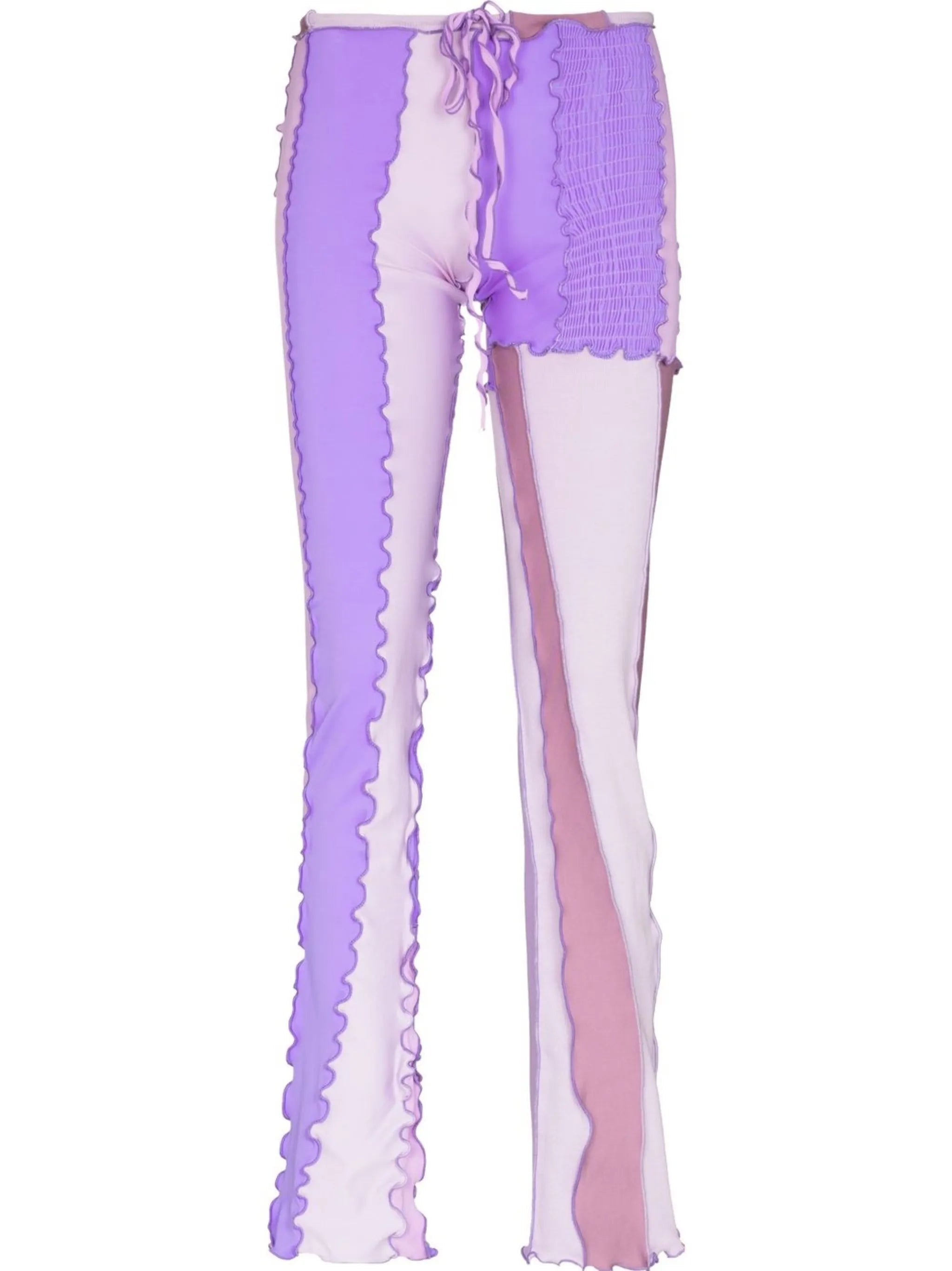 low-rise patchwork trousers