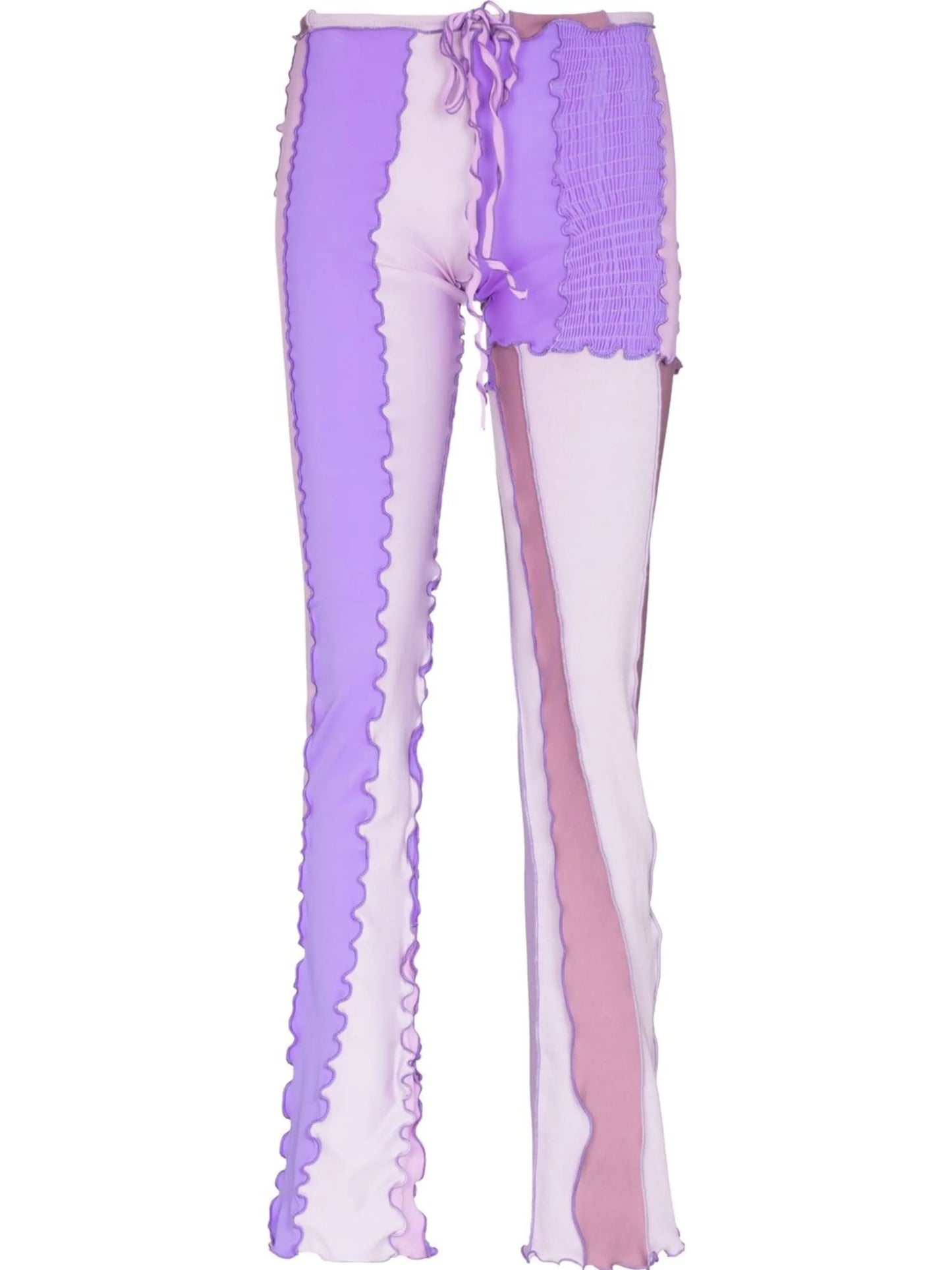 low-rise patchwork trousers