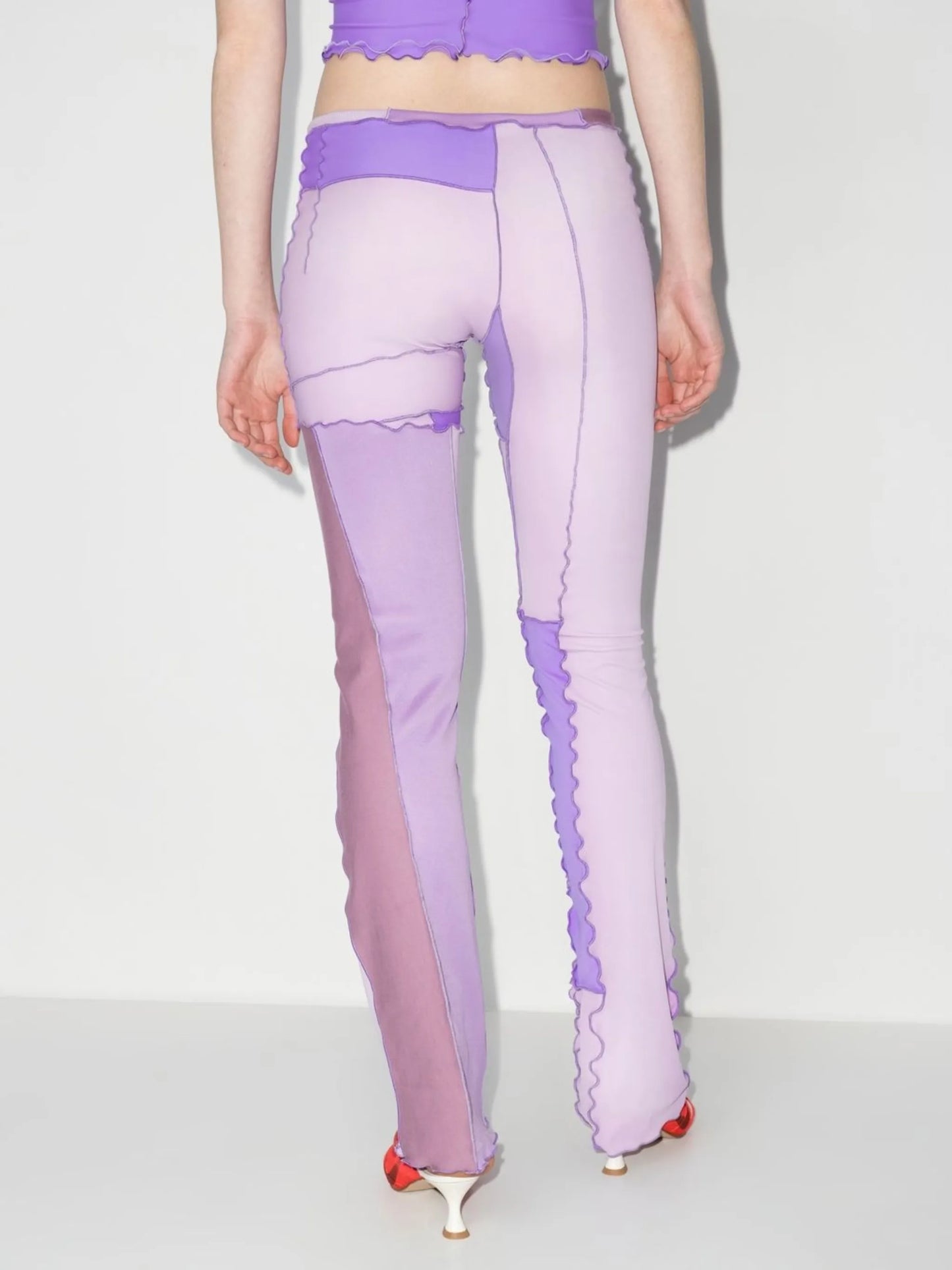 low-rise patchwork trousers