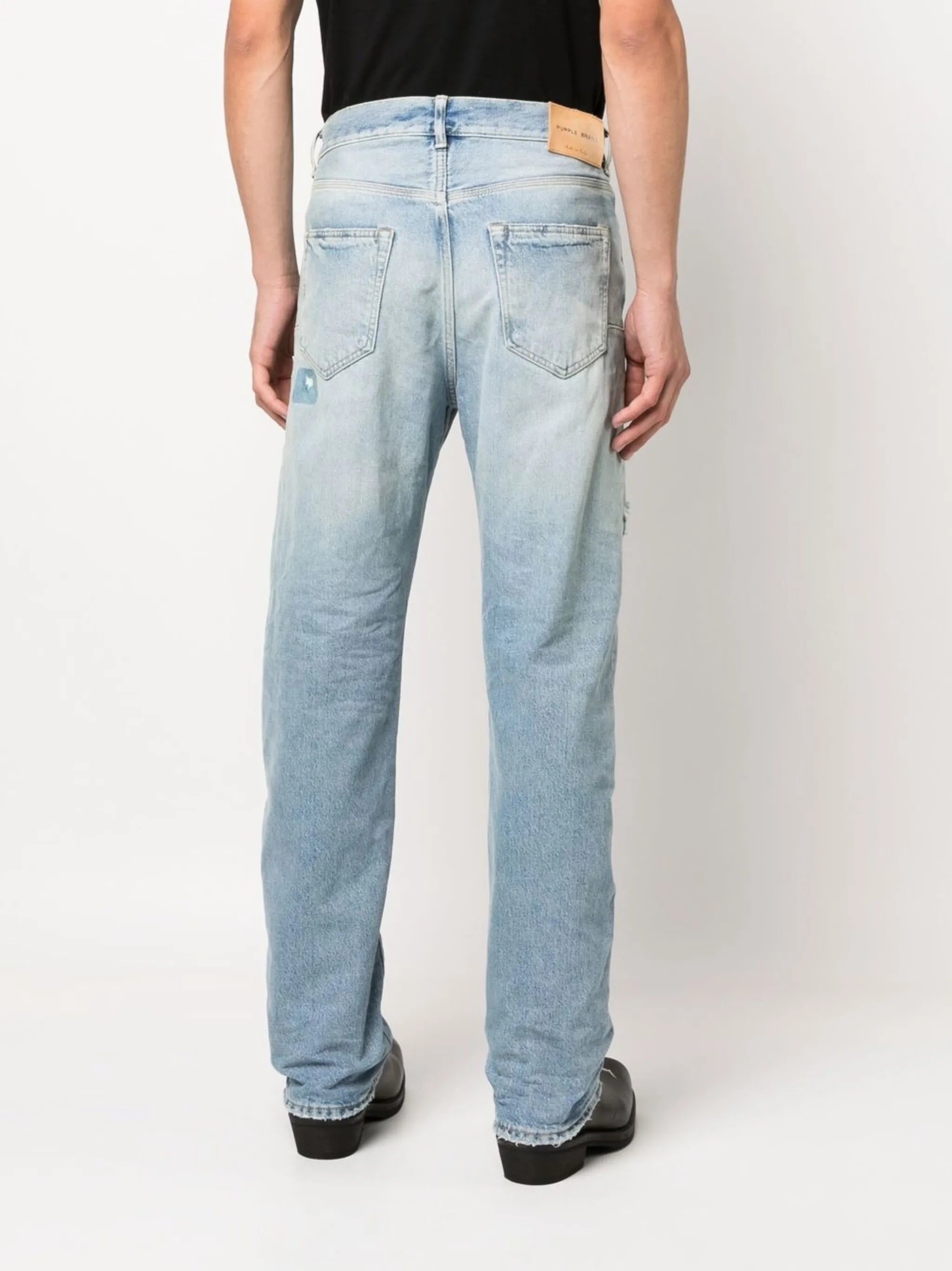 mid-rise straight-leg jeans