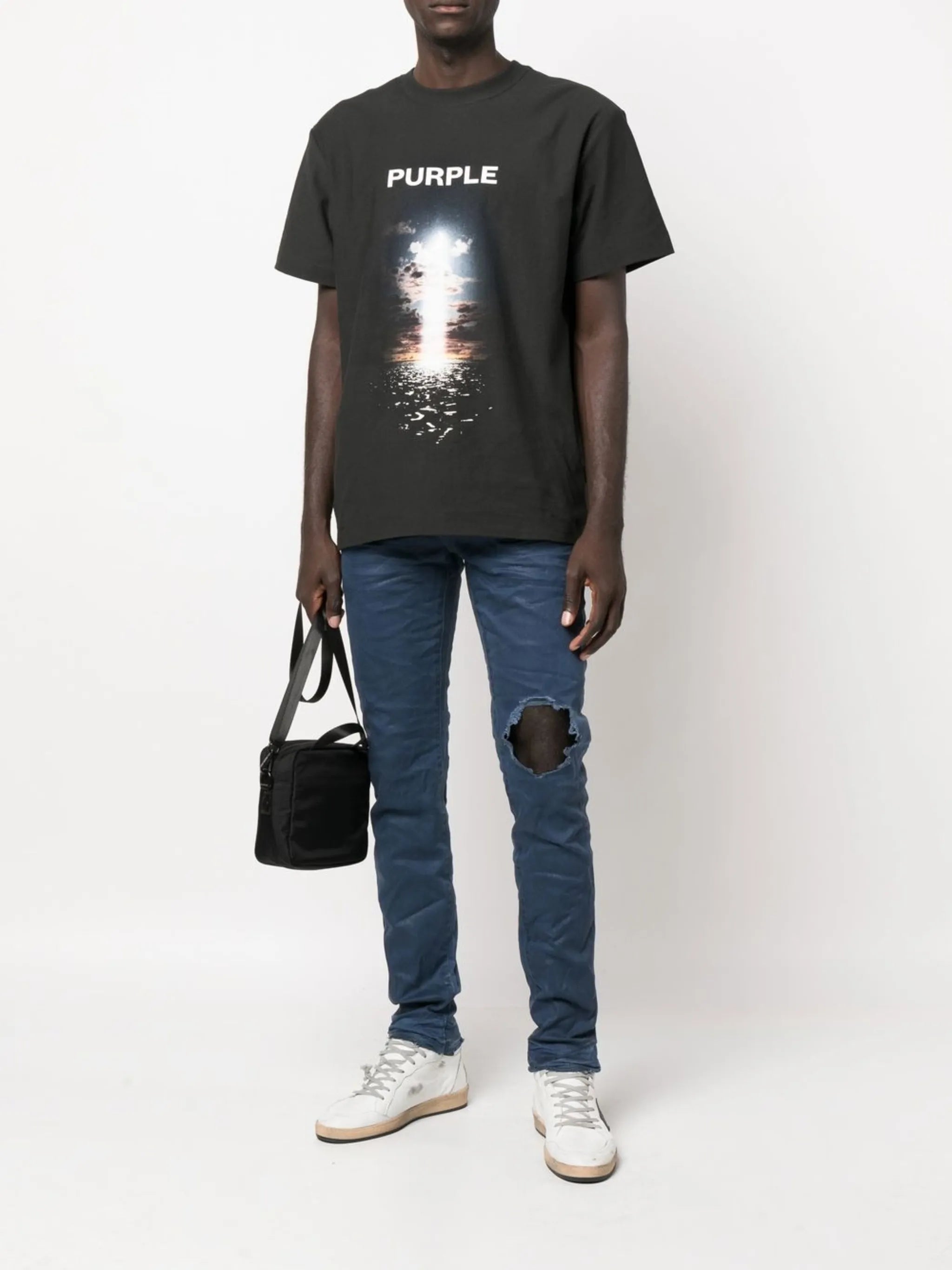 distressed straight-leg jeans