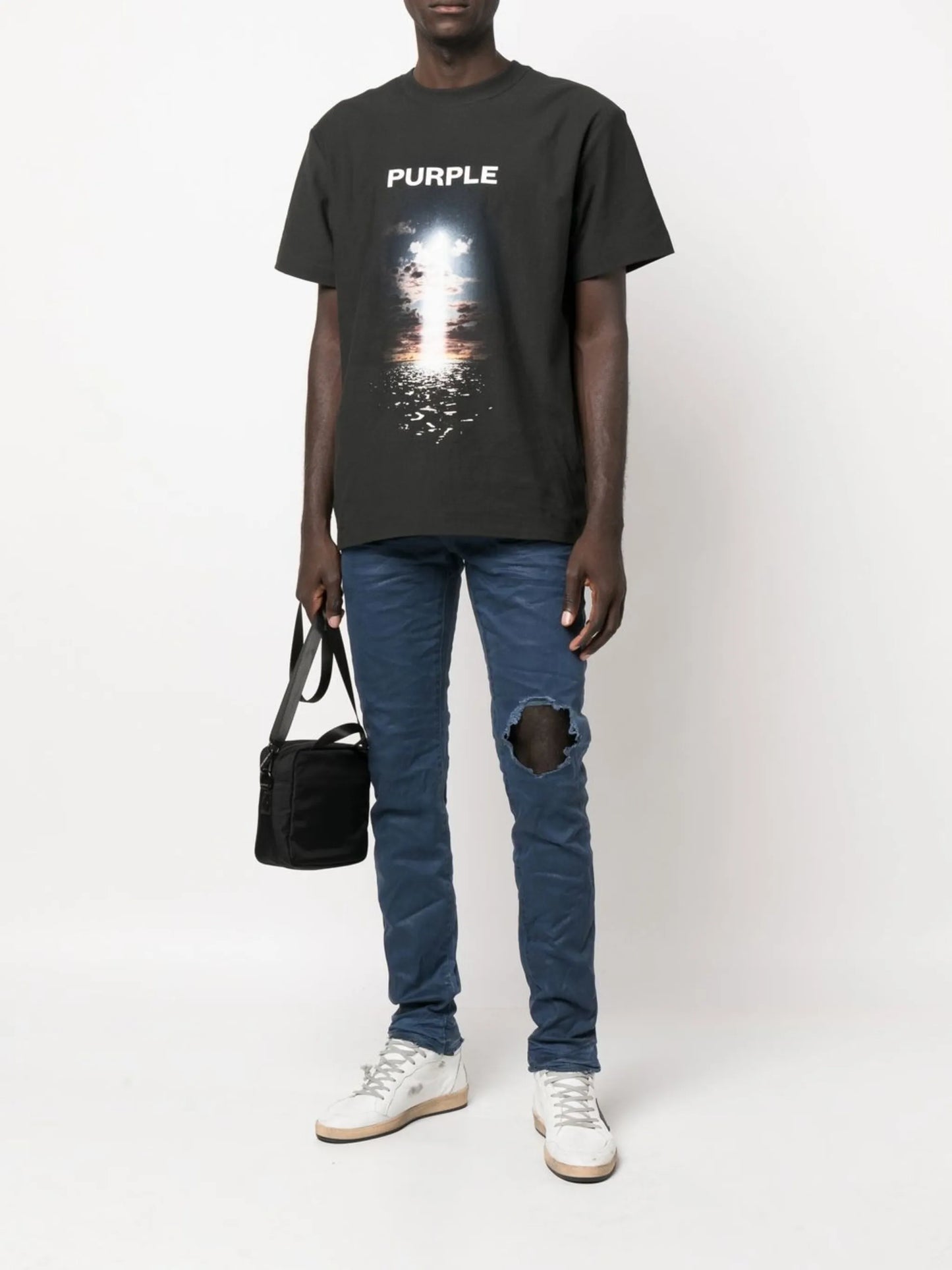 distressed straight-leg jeans