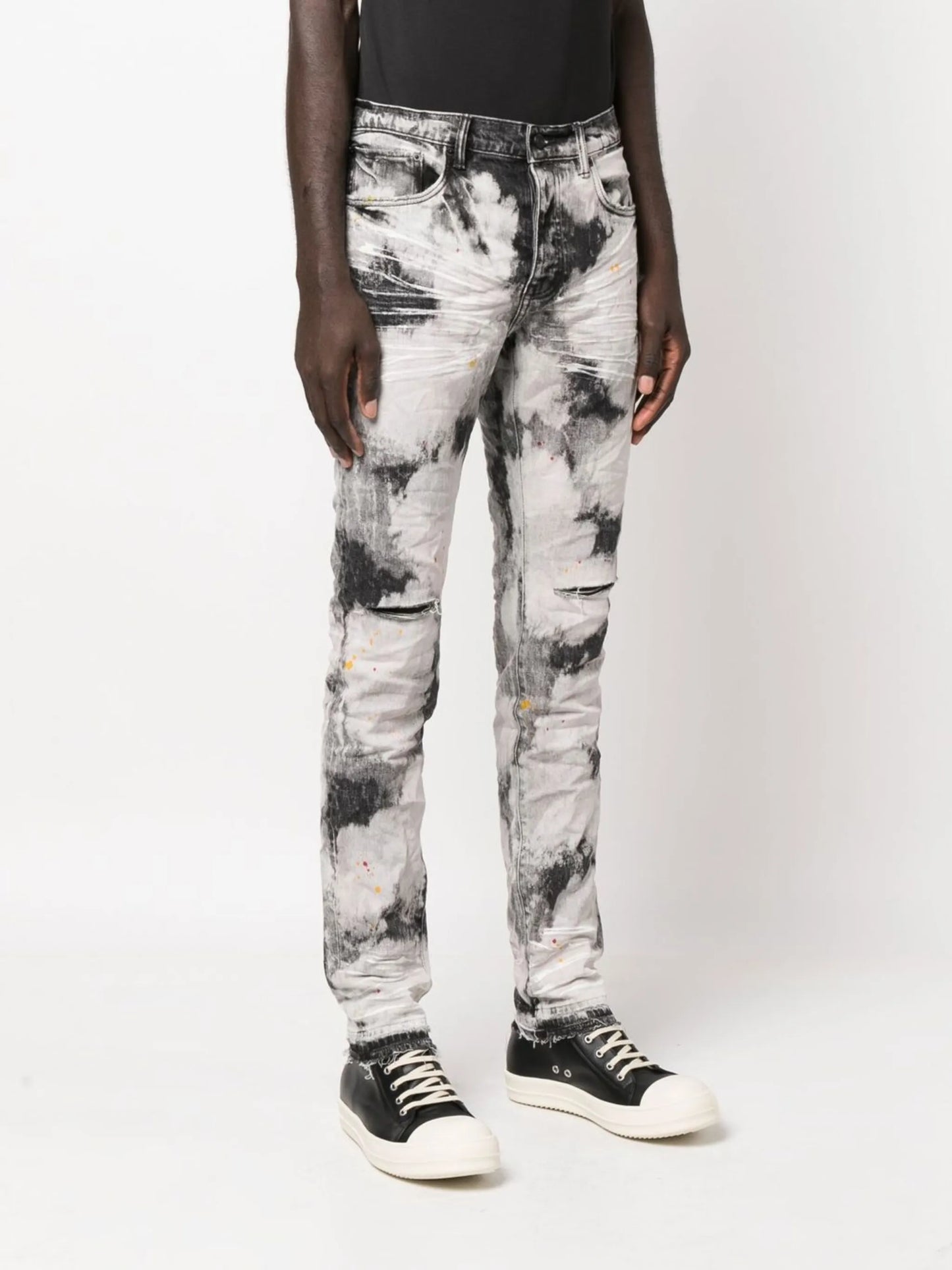 bleached tie-dye skinny jeans
