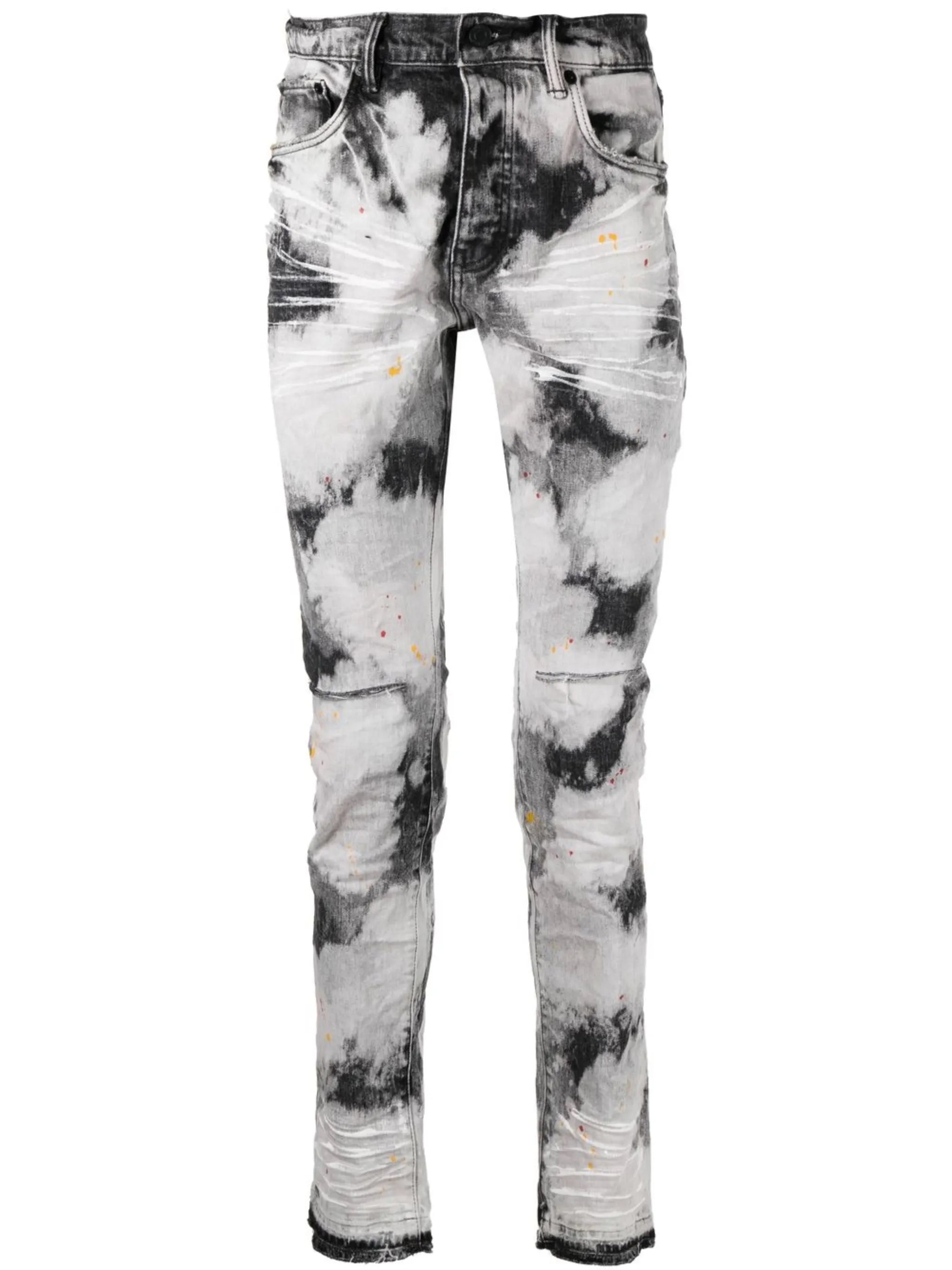 bleached tie-dye skinny jeans