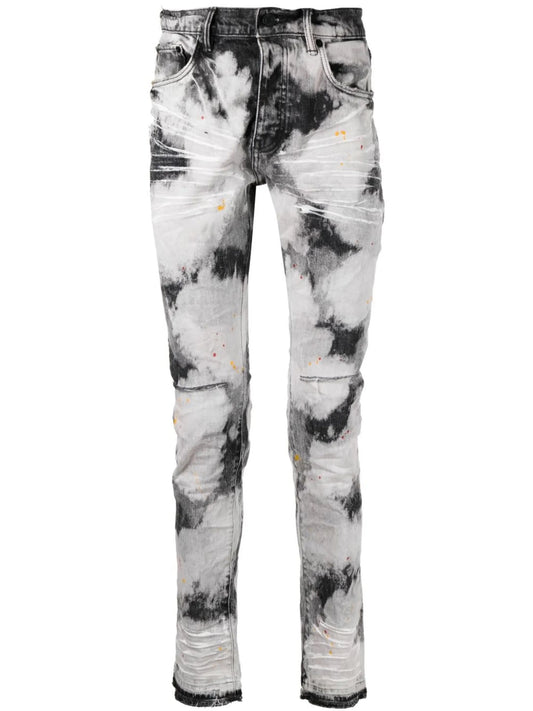 bleached tie-dye skinny jeans