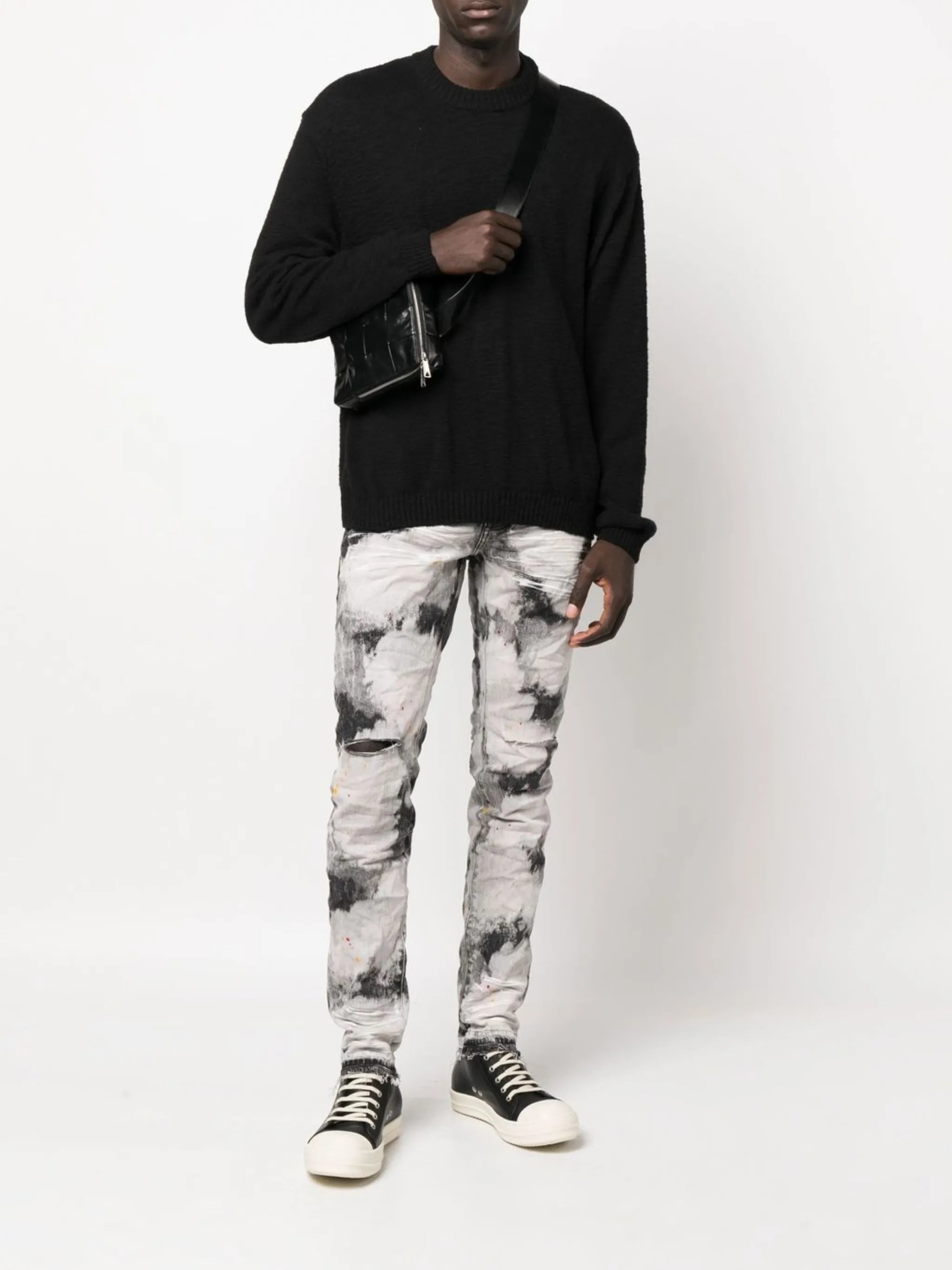 bleached tie-dye skinny jeans
