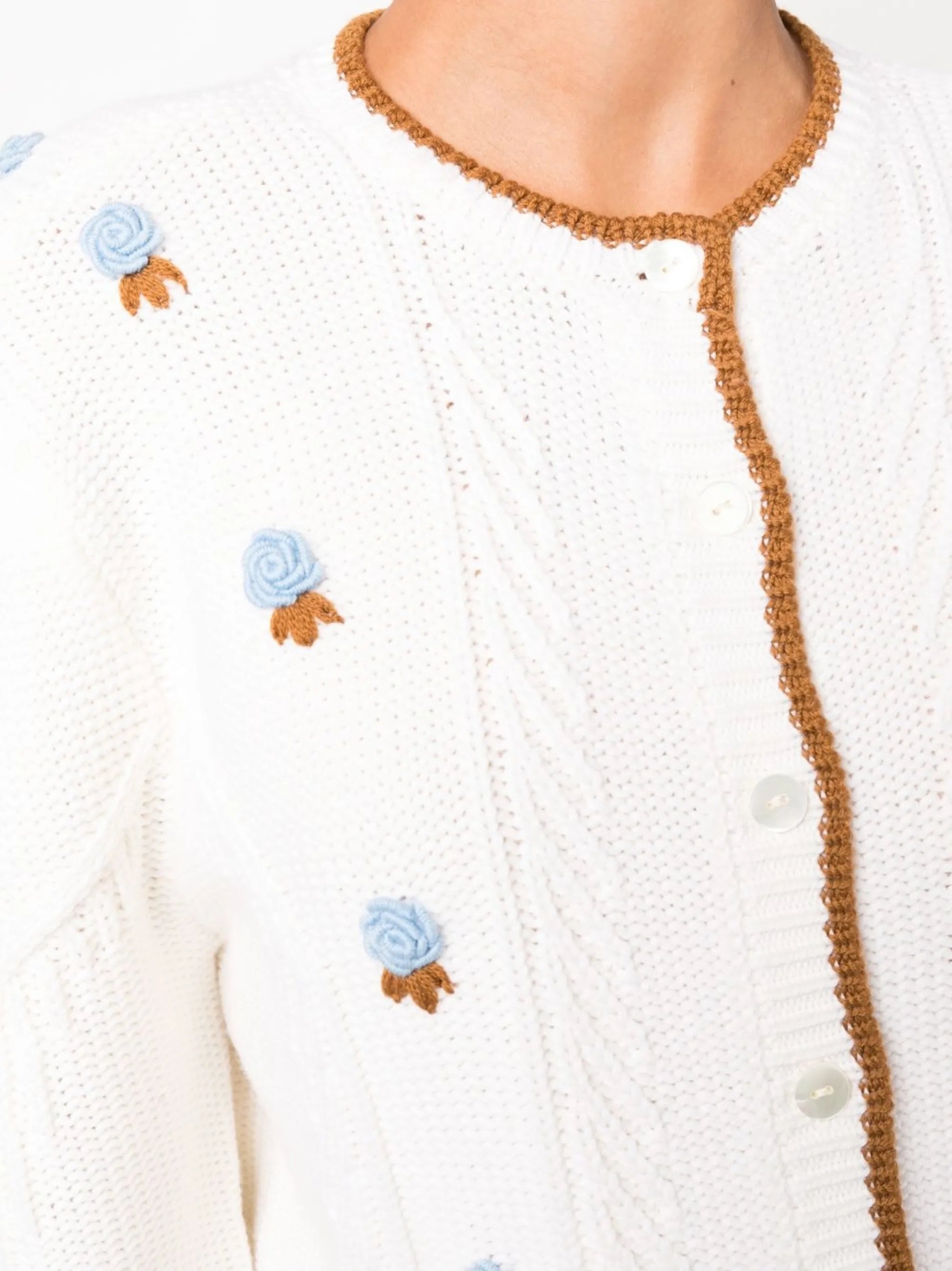 floral-embroidered cardigan