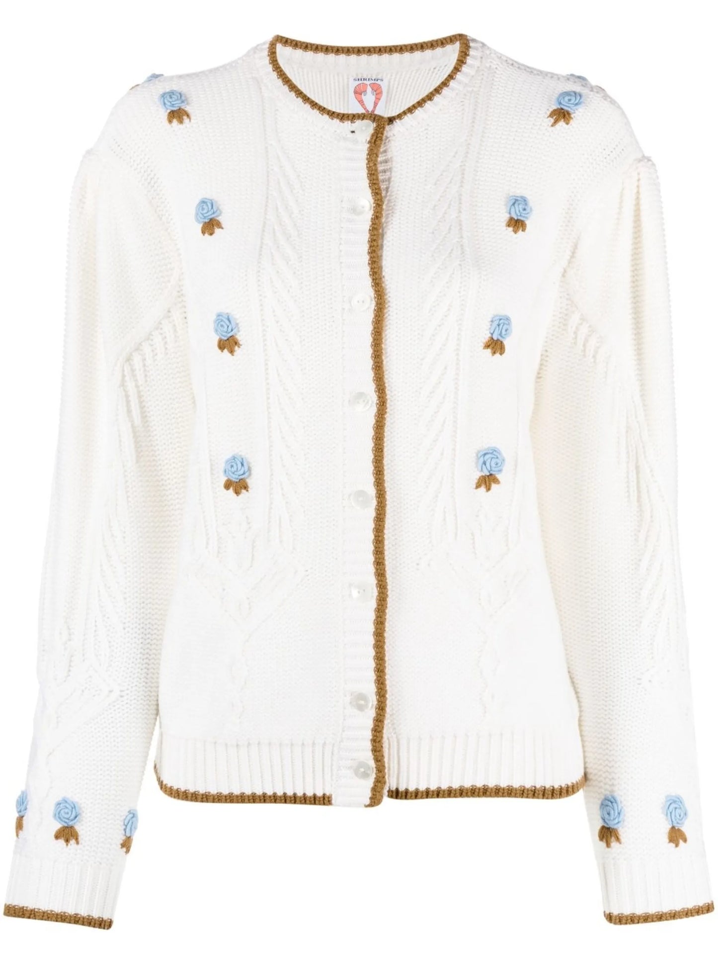 floral-embroidered cardigan