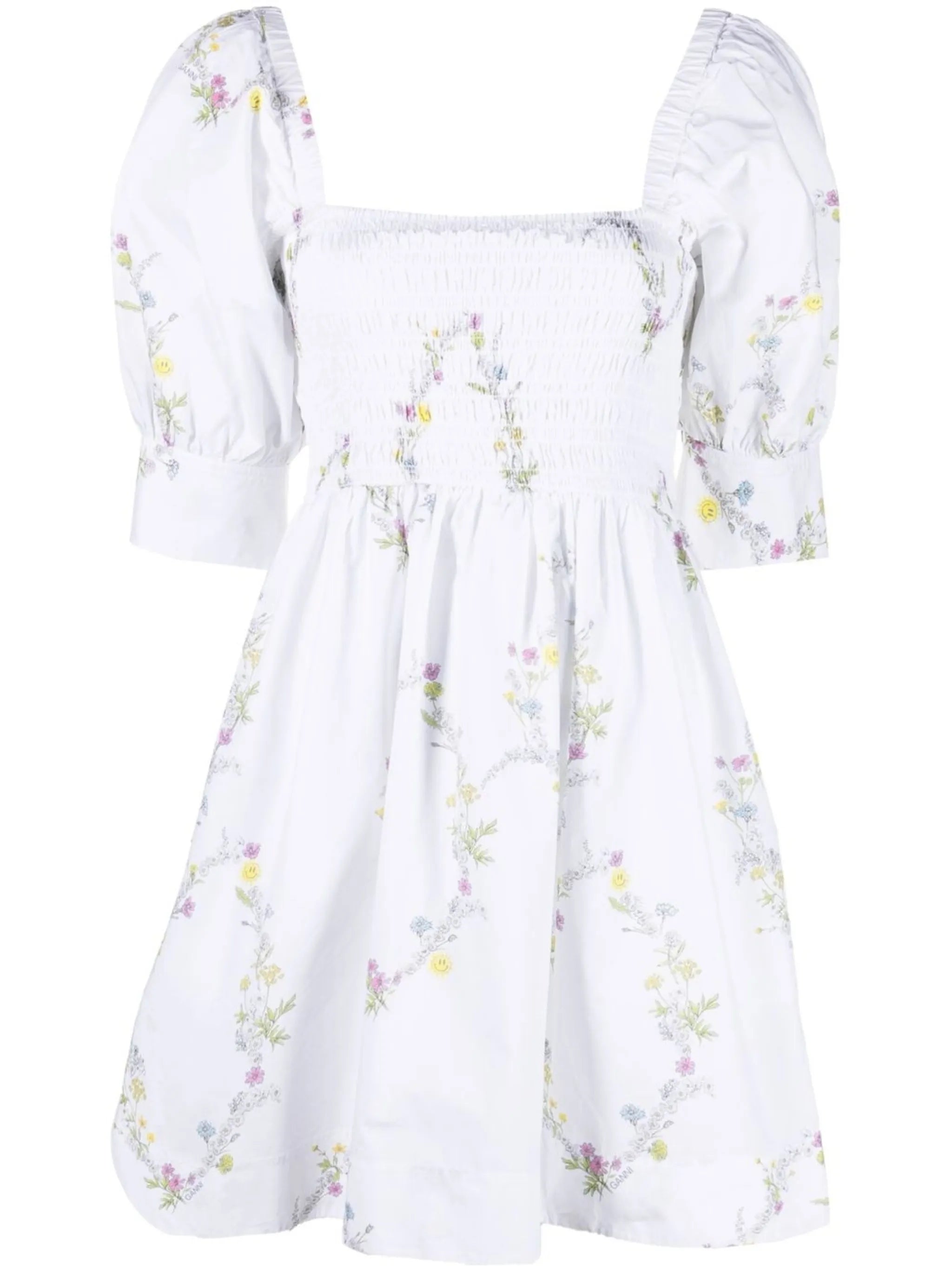 floral-print flared mini dress