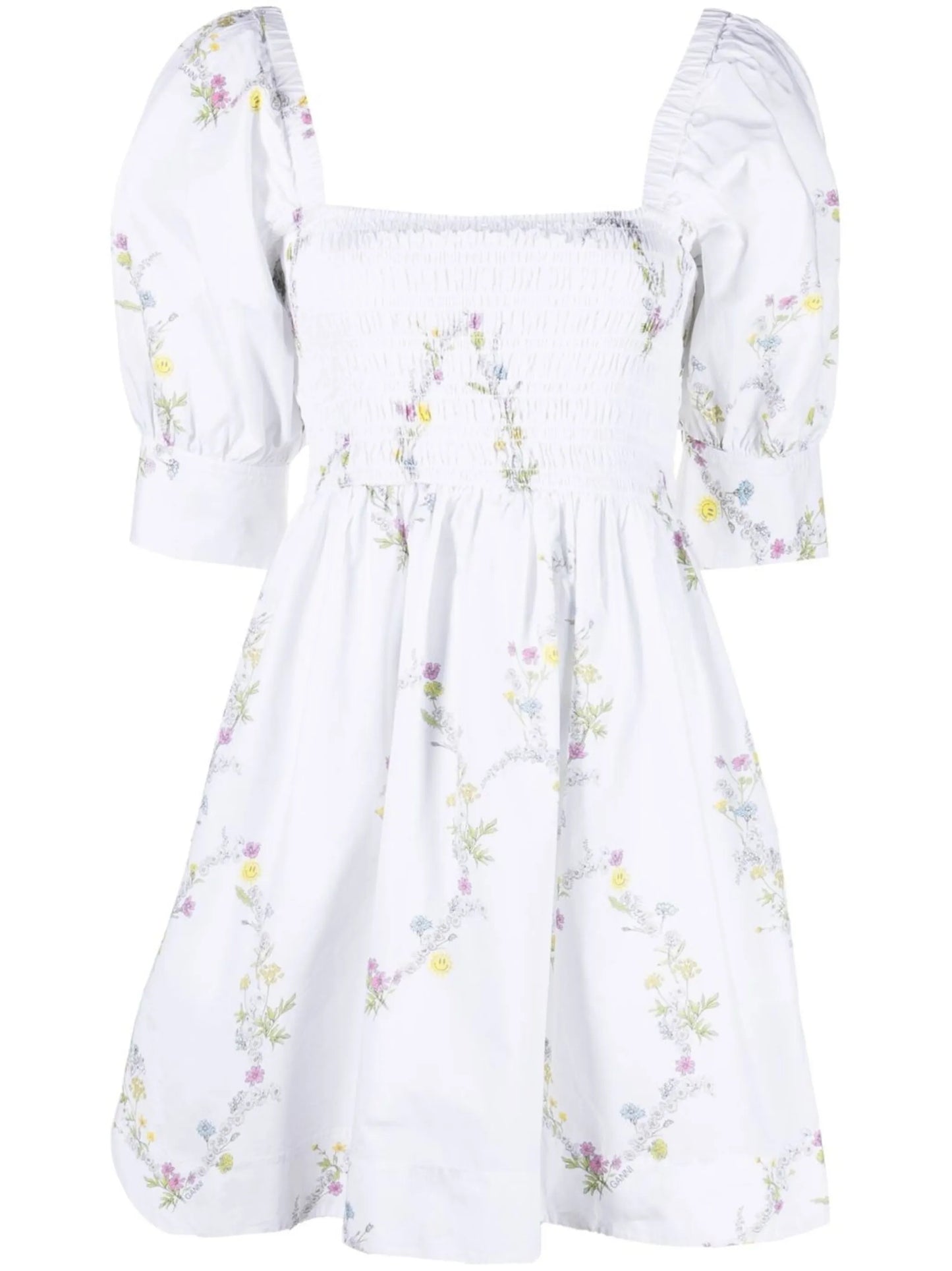 floral-print flared mini dress