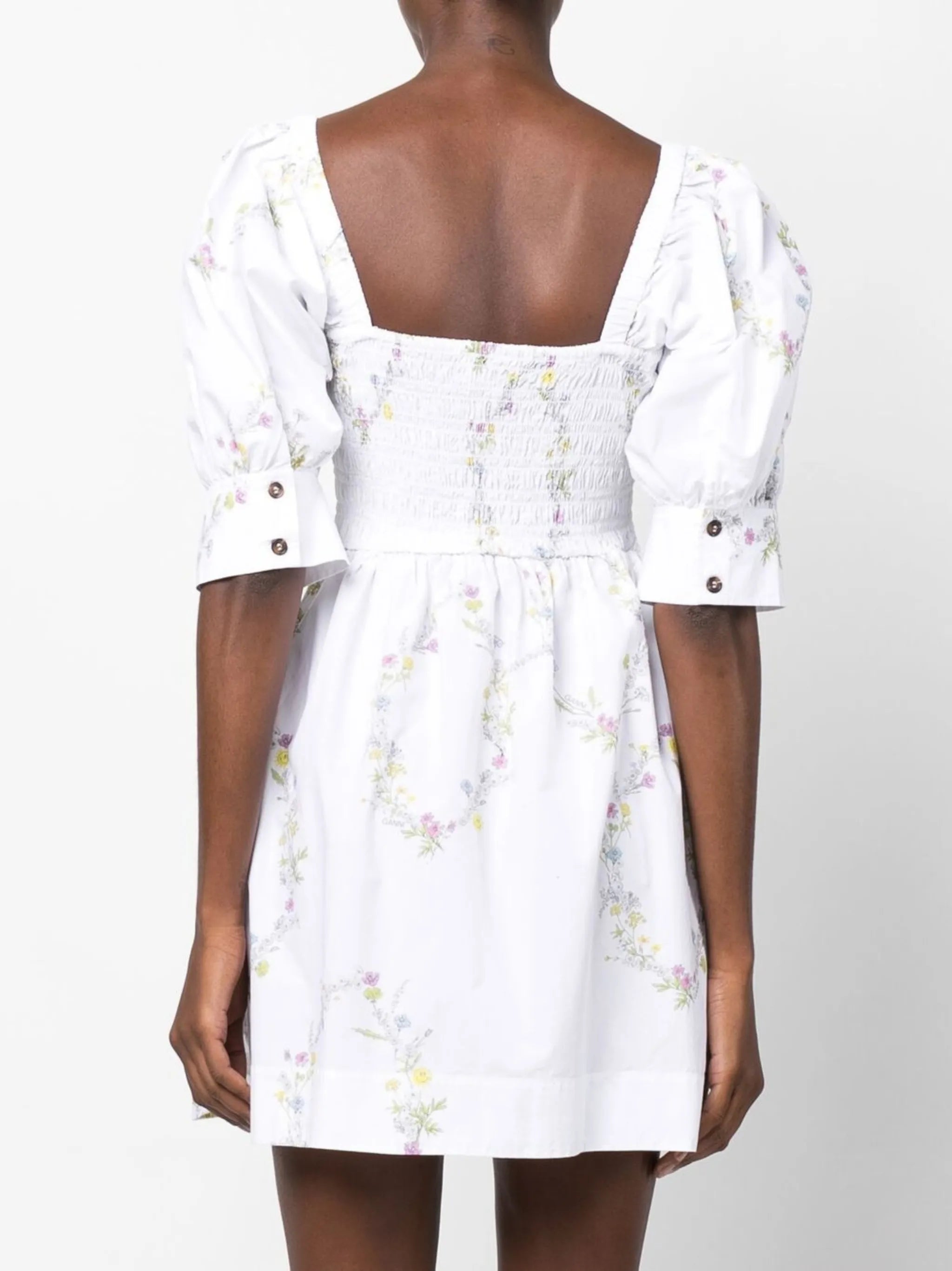 floral-print flared mini dress
