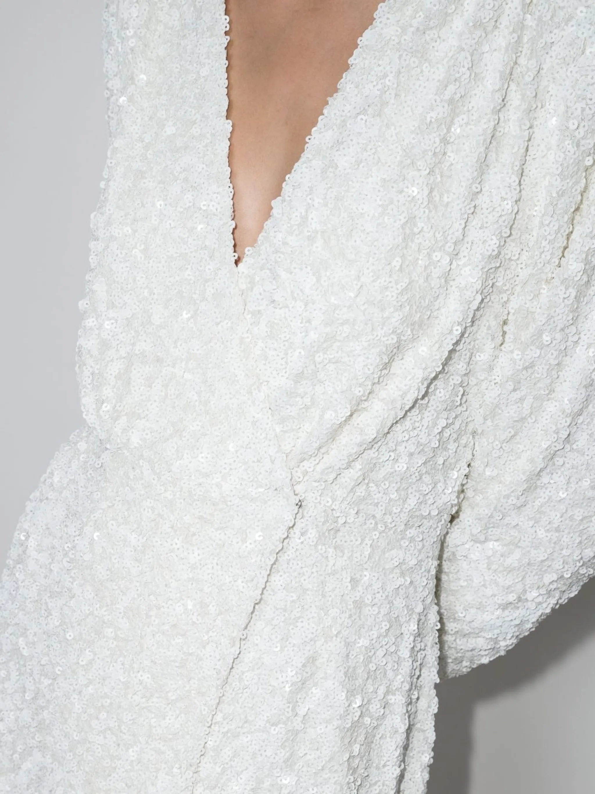 Samantha sequin-embellishment wrap mini dress