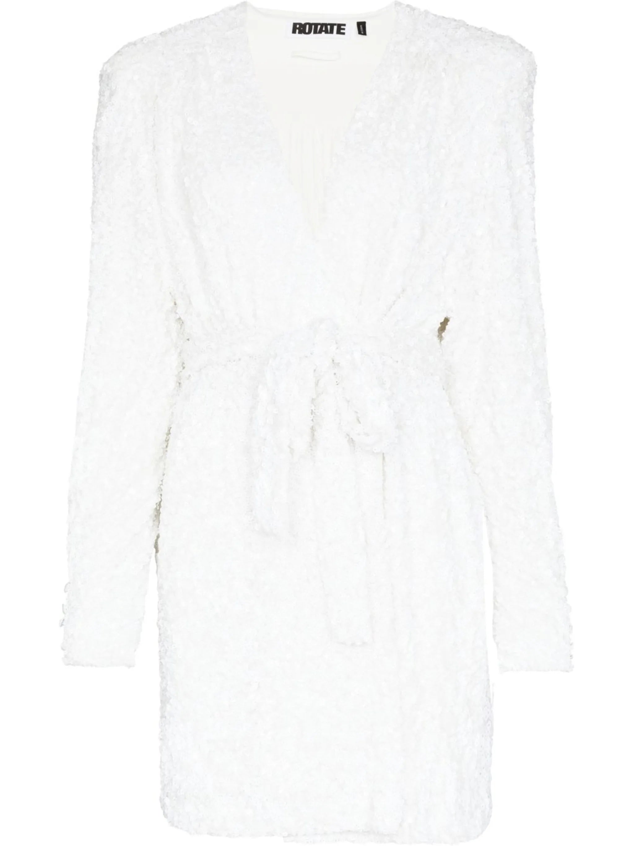 Samantha sequin-embellishment wrap mini dress