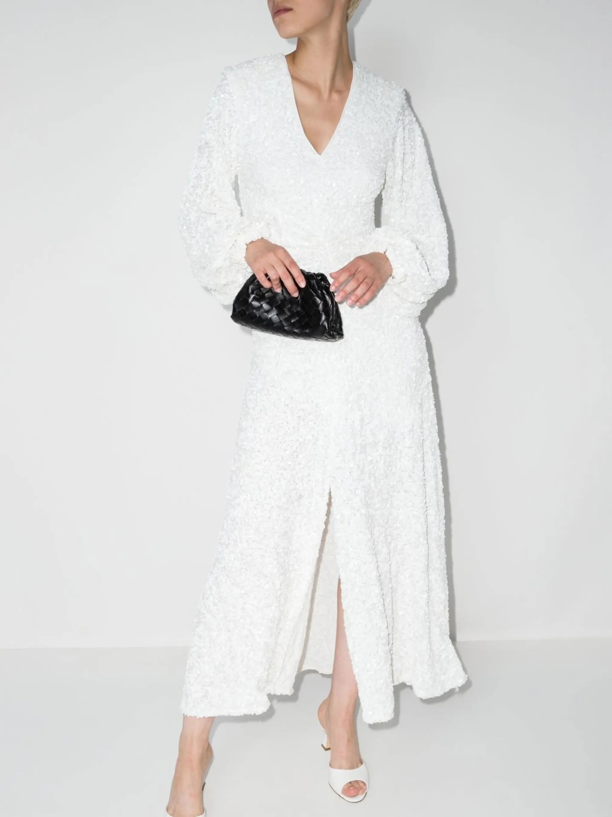 Sirin sequinned V-neck dress
