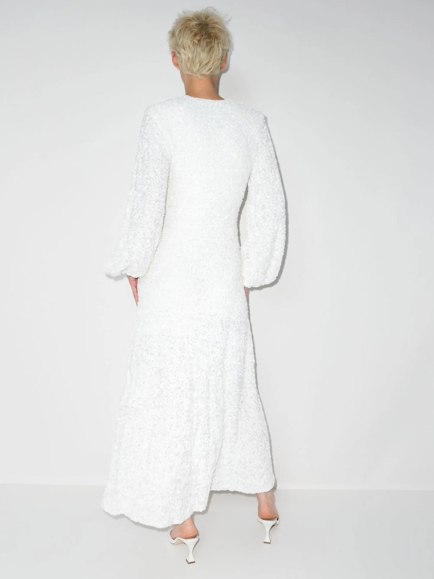 Sirin sequinned V-neck dress